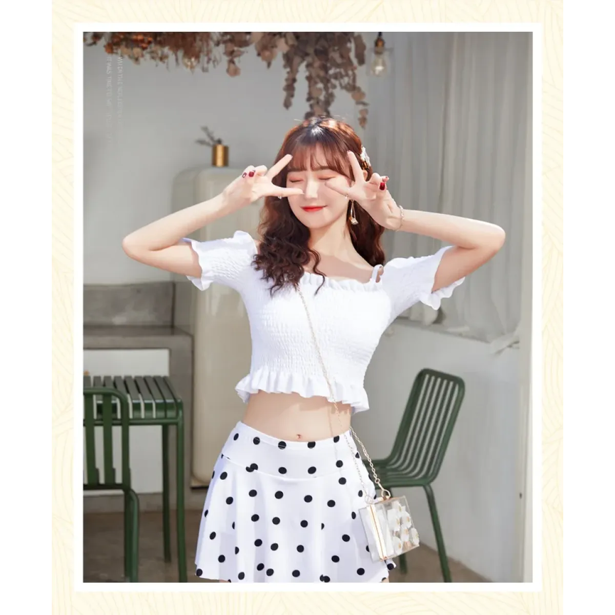 Bikini Set – Ruffled Off Shoulder High Waist Skirt