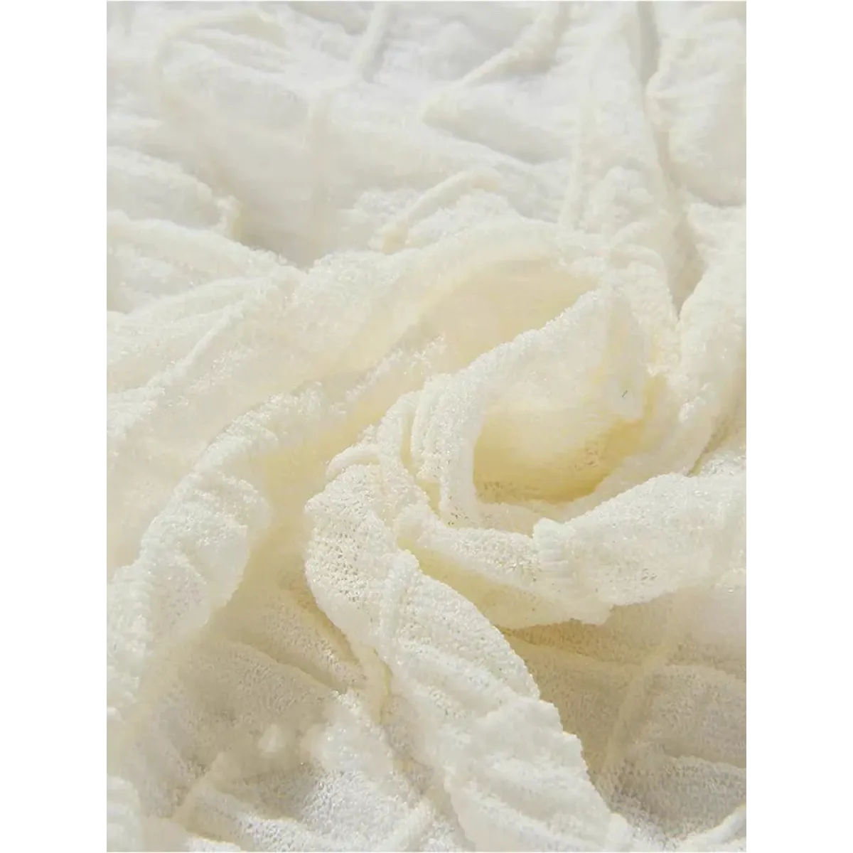 Ruffle Bikini Set – Sheer Short Sleeve Cover-Up with Skirt