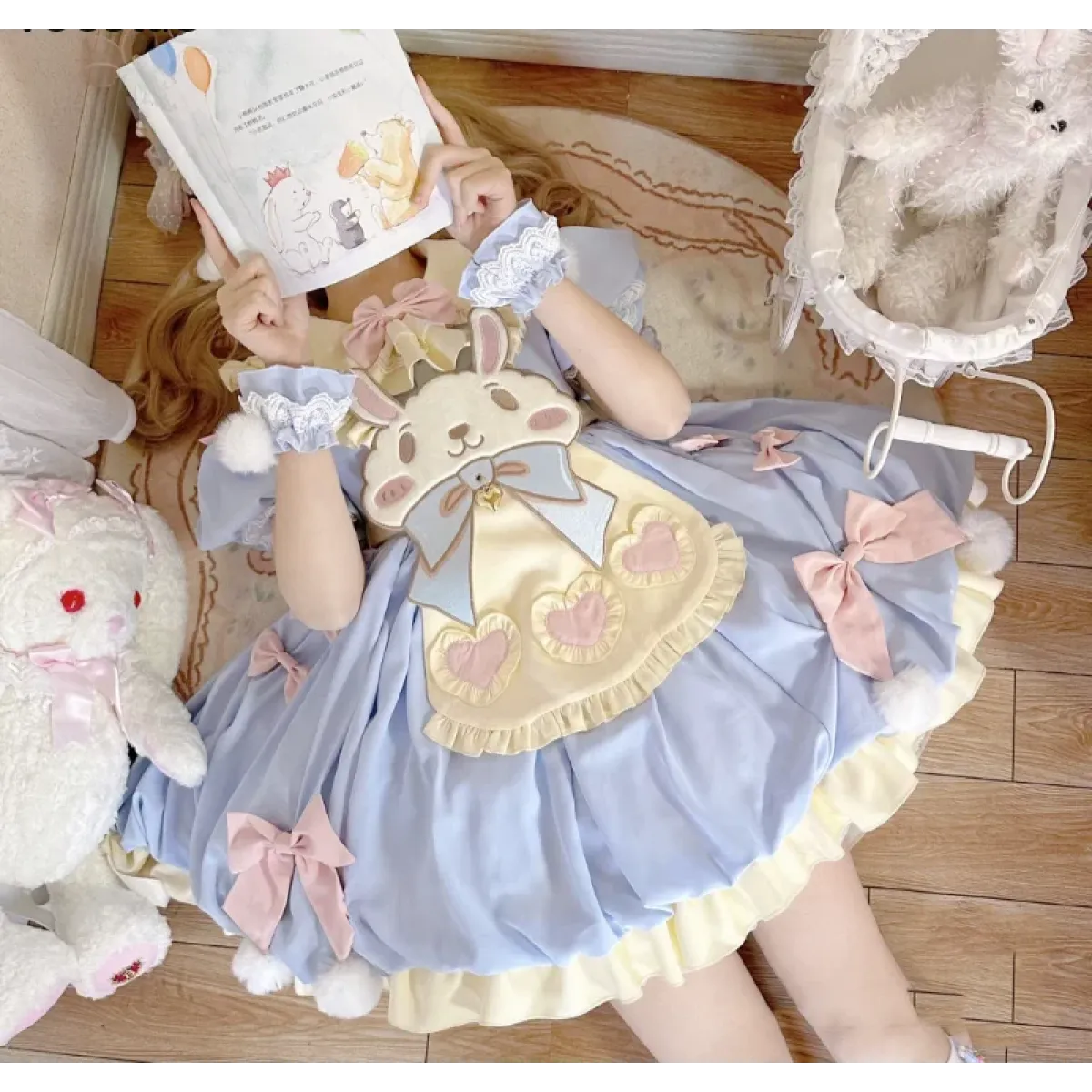 Pastel Lolita Bunny Bow Dress