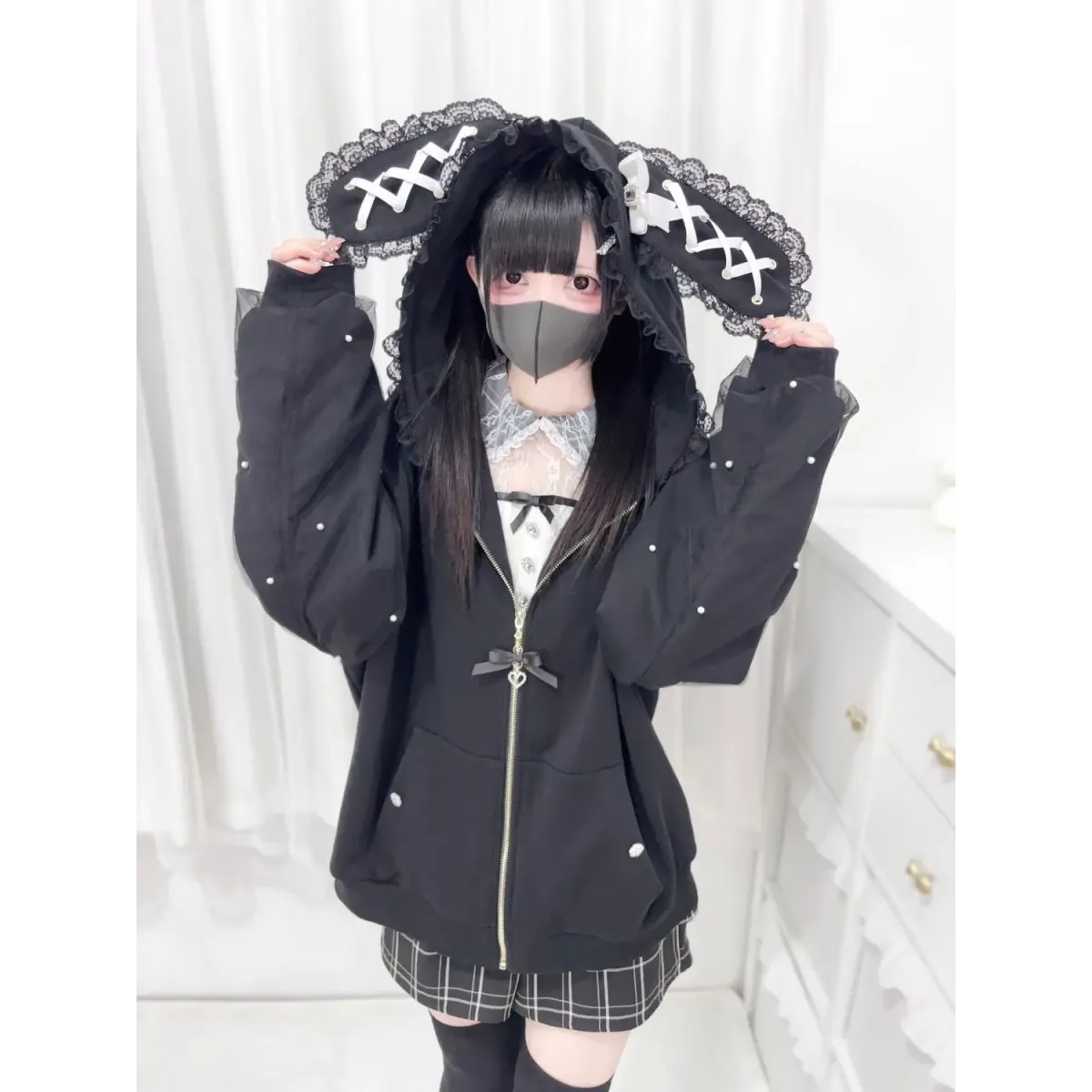Kawaii Harajuku Bunny Ear Hoodie