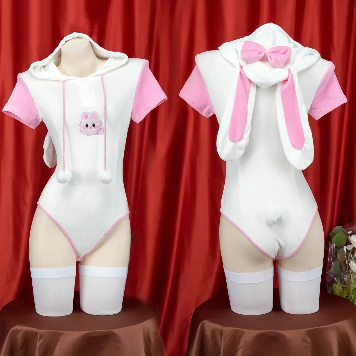 Kawaii Bunny Girl Plush Hoodie Cosplay