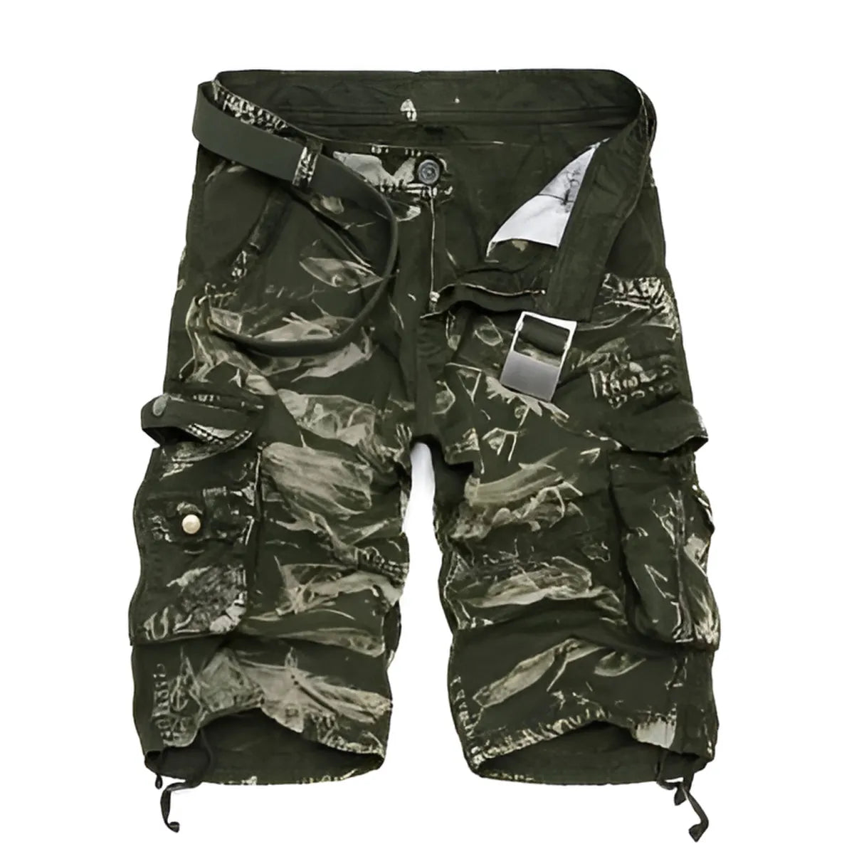 Military Camouflage Denim Cargo Shorts