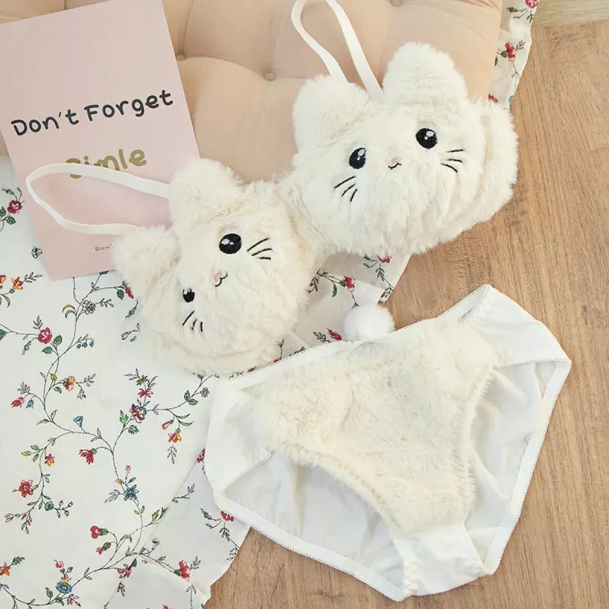 Harajuku Kawaii Fashion Fluffy Cat Lingerie Set