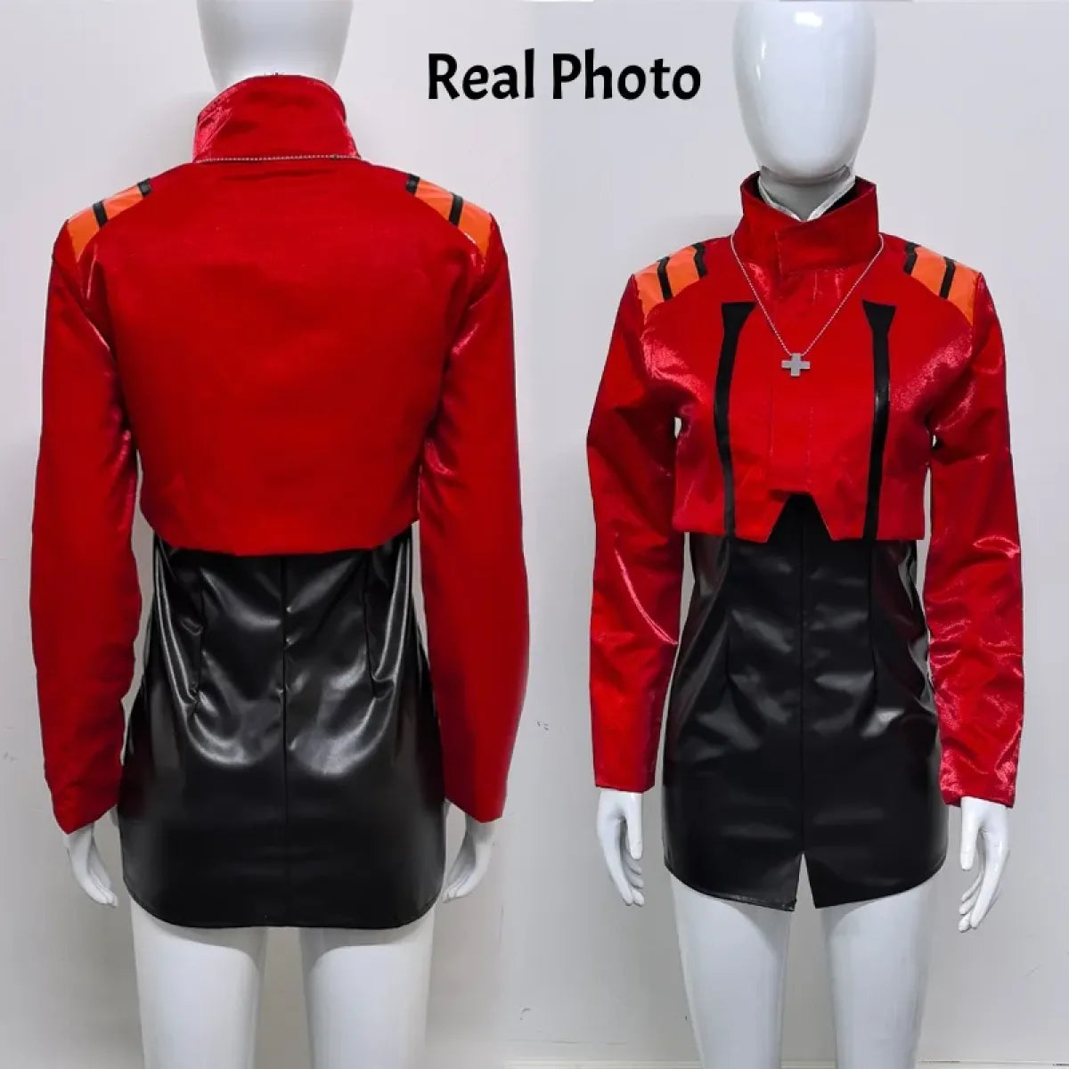 Misato Katsuragi EVA Cosplay Set ā Red Jacket & Black Dress Costume
