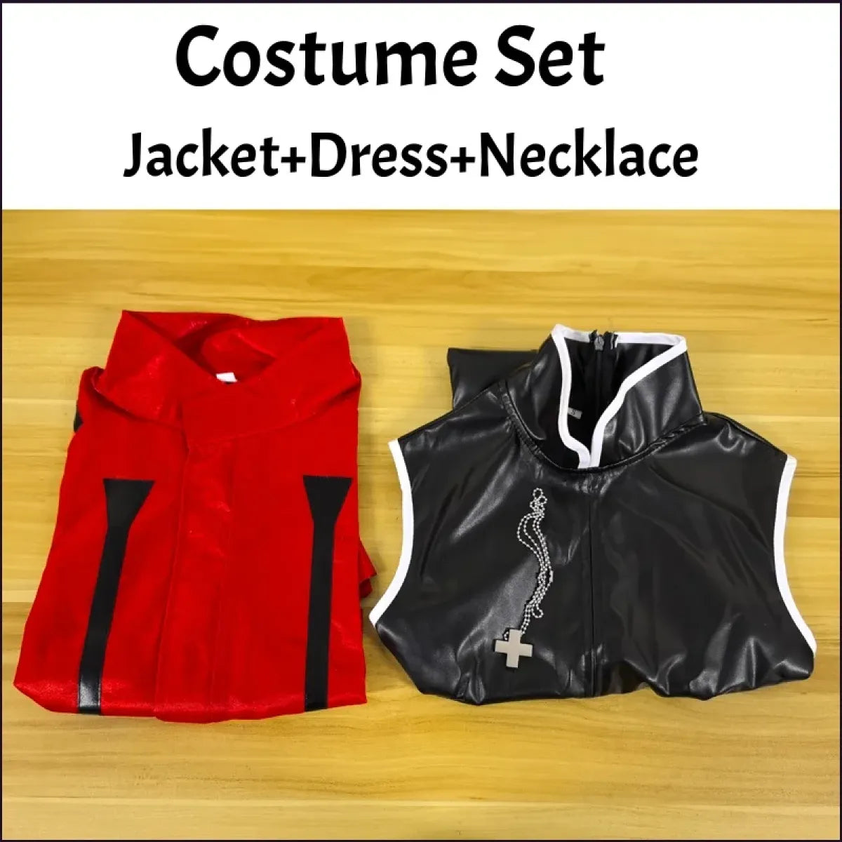 Misato Katsuragi EVA Cosplay Set ā Red Jacket & Black Dress Costume