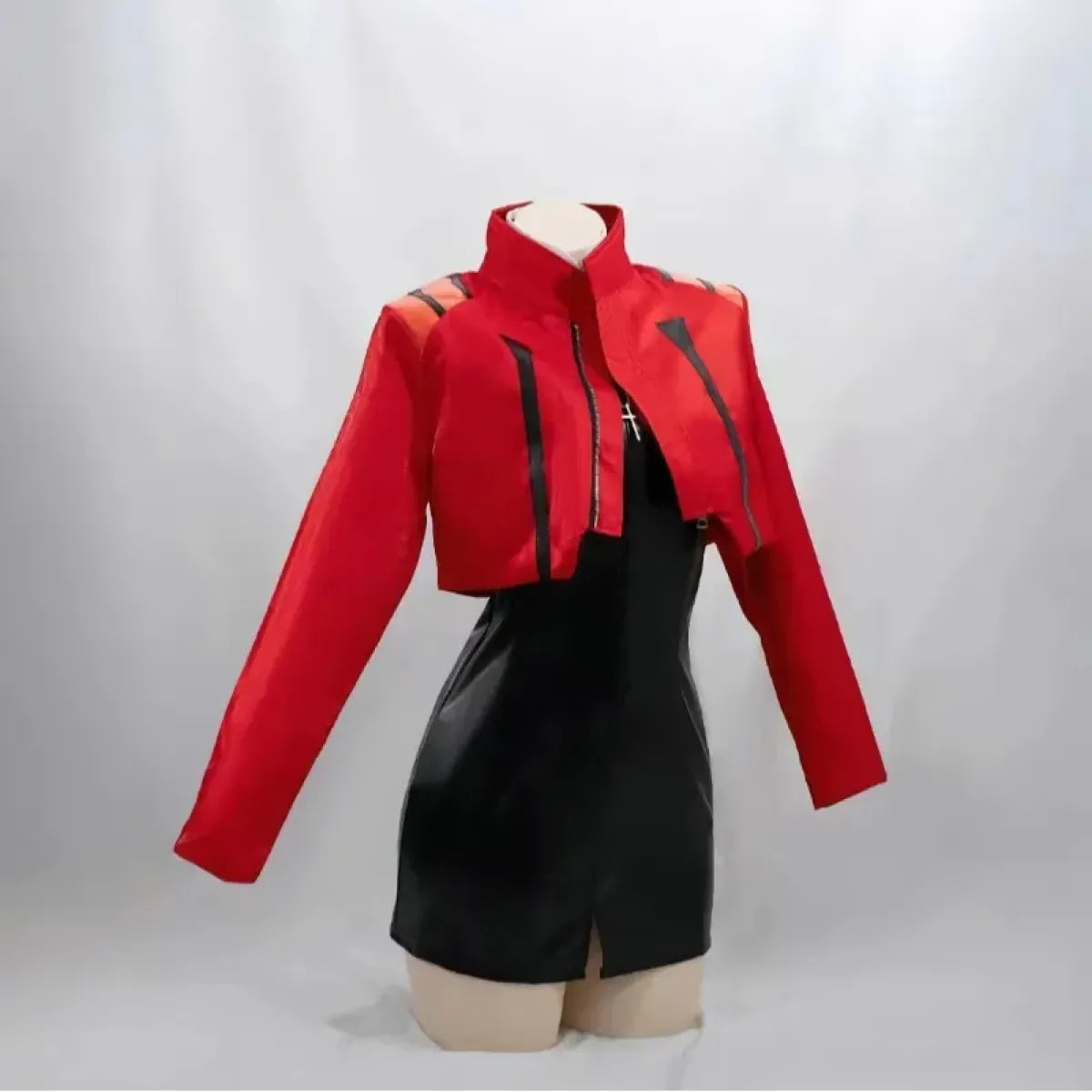 Misato Katsuragi EVA Cosplay Set ā Red Jacket & Black Dress Costume