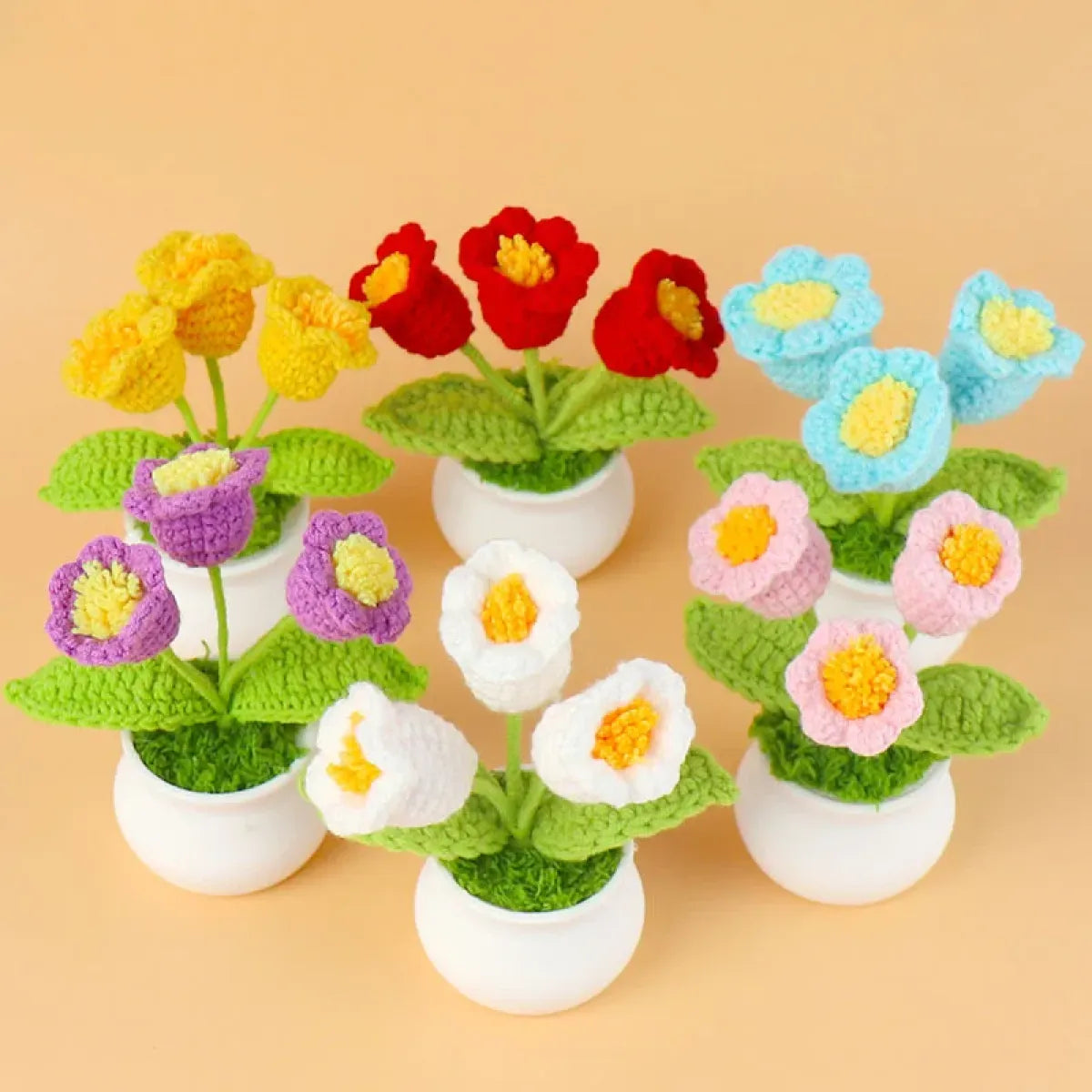 Handmade Crochet Lily Plush β Potted Flower Decor for Desk or Gift