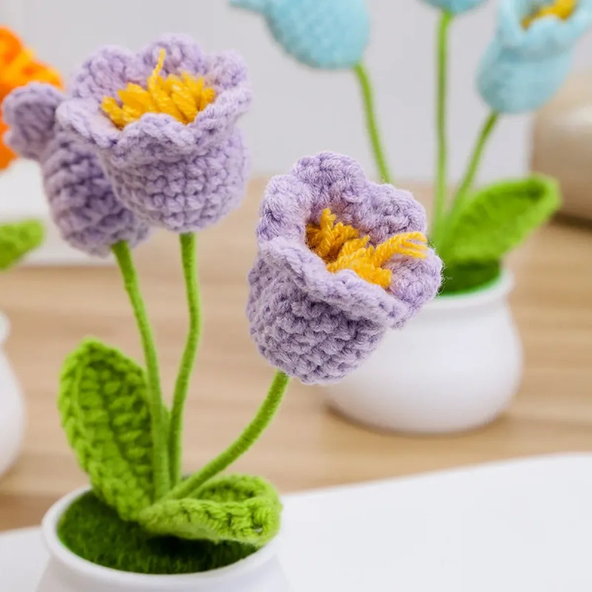 Handmade Crochet Lily Plush β Potted Flower Decor for Desk or Gift