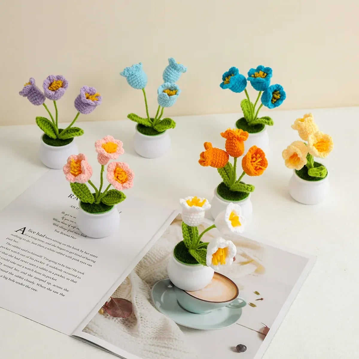 Handmade Crochet Lily Plush β Potted Flower Decor for Desk or Gift