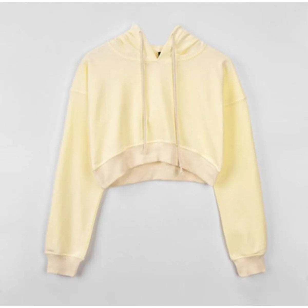 Solid Color Cropped Hoodie