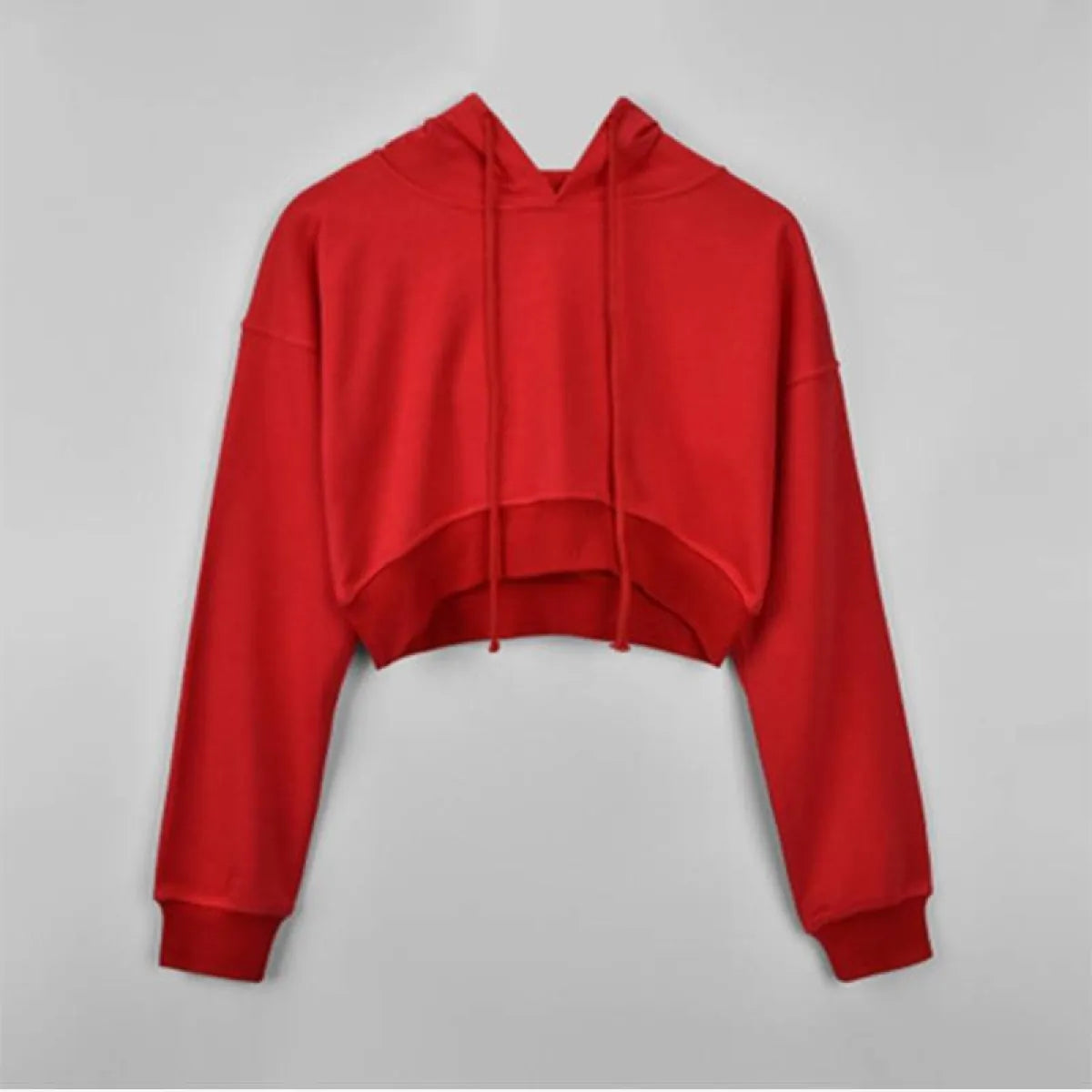 Solid Color Cropped Hoodie