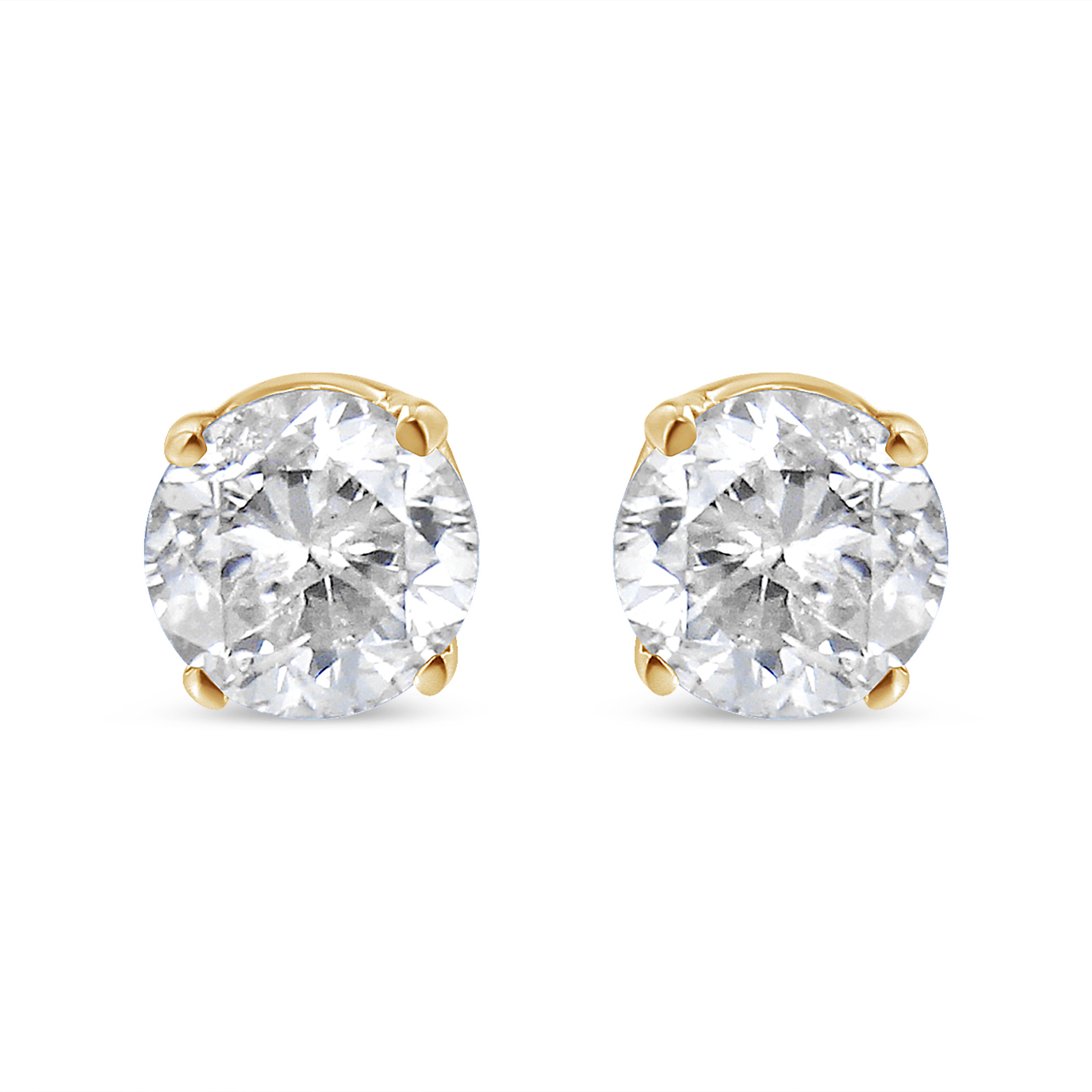 14K Yellow Gold 1/2 Cttw Round-Cut Diamond Solitaire Stud Earrings (O-P Color, SI2-I1 Clarity)