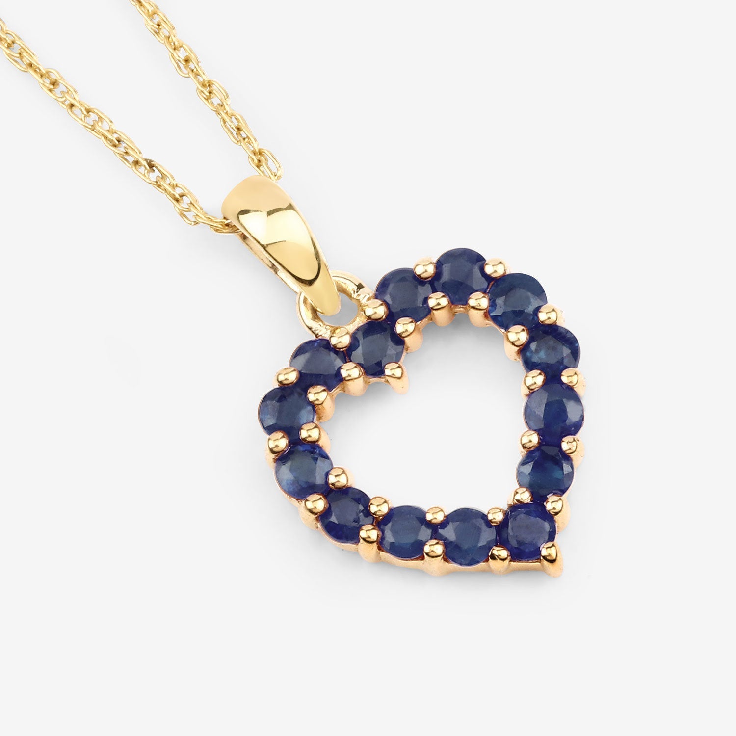 0.64 Carat Genuine Blue Sapphire 10K Yellow Gold Pendant