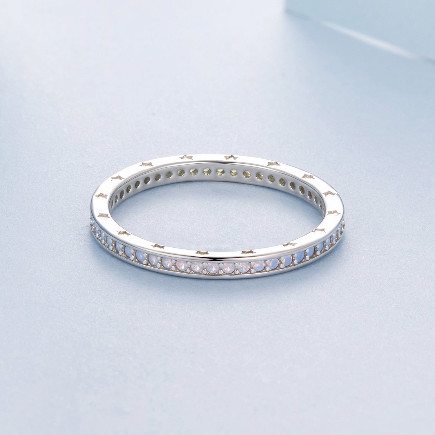 925 Sterling Silver Nano Opal Ring Size 6.0 for Women