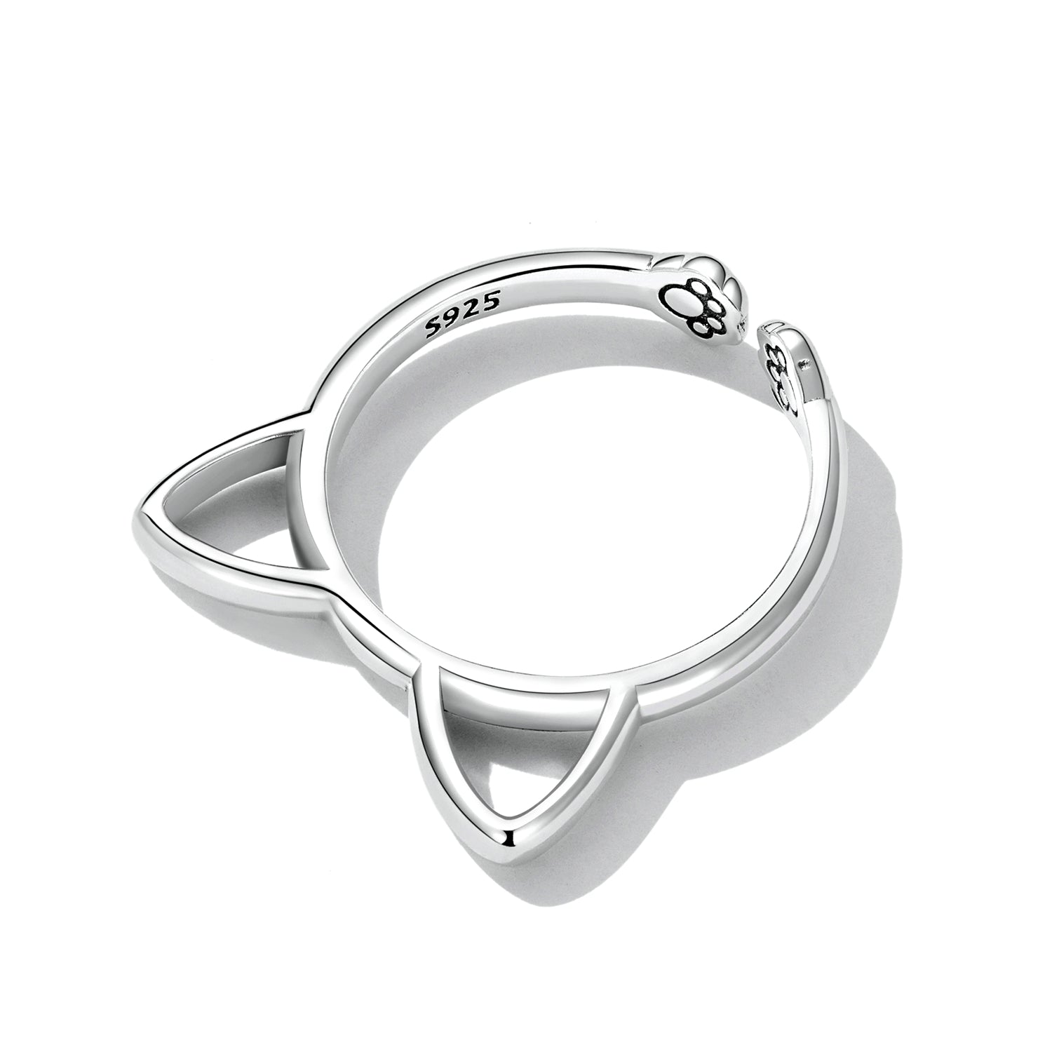 925 Sterling Silver Oxidized Paw Design Ring