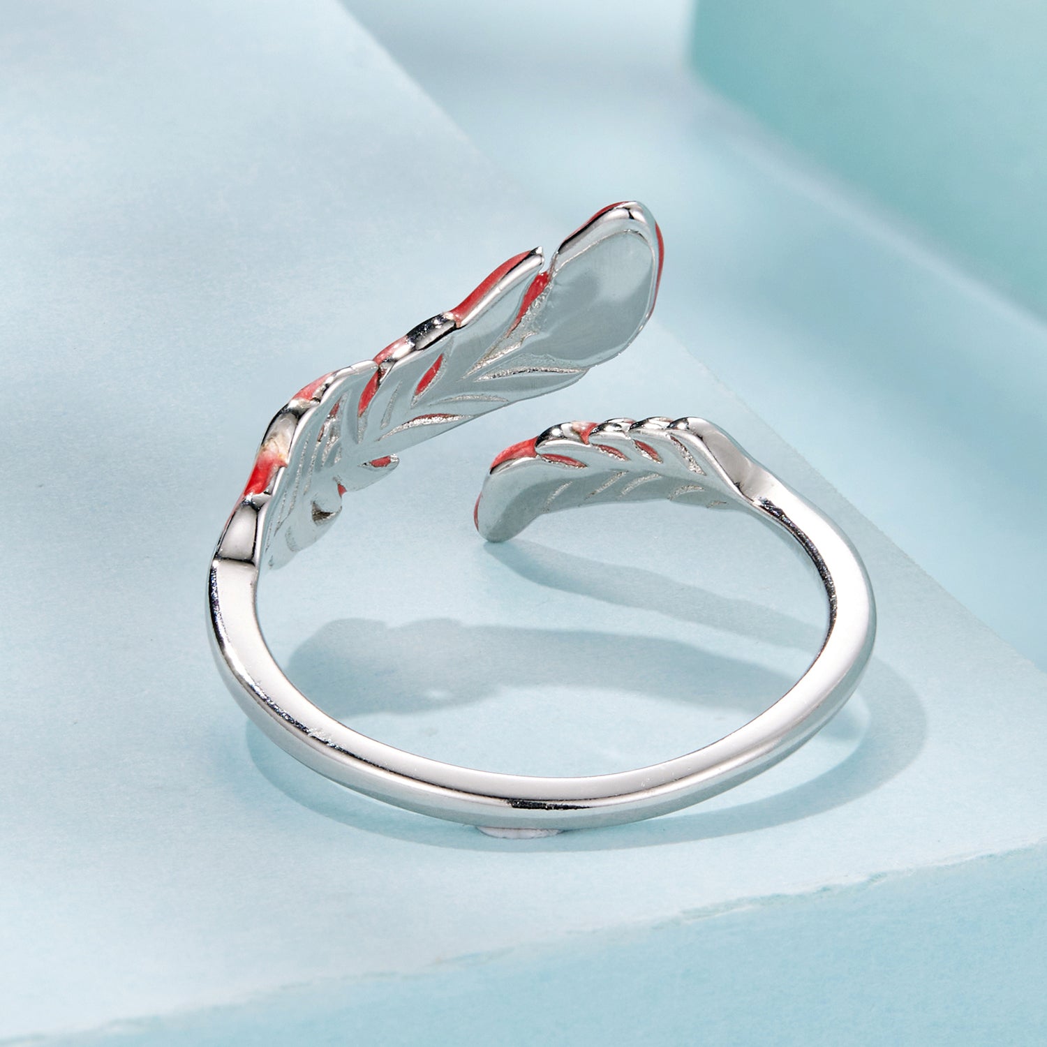 925 Sterling Silver Ring with White Gold Plating for Women - Style E