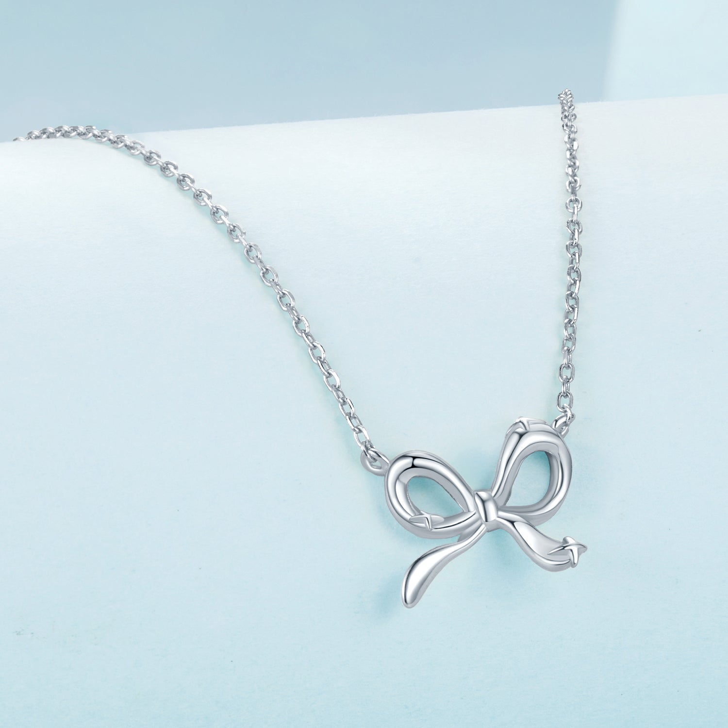 925 Sterling Silver Plated White Gold 40+5cm Adjustable Necklace for Women