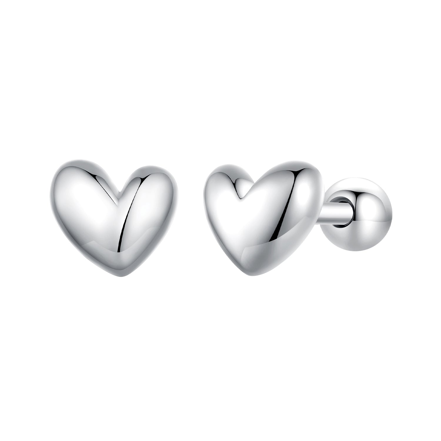 925 Sterling Silver Plated Platinum 5mm Earrings for Women