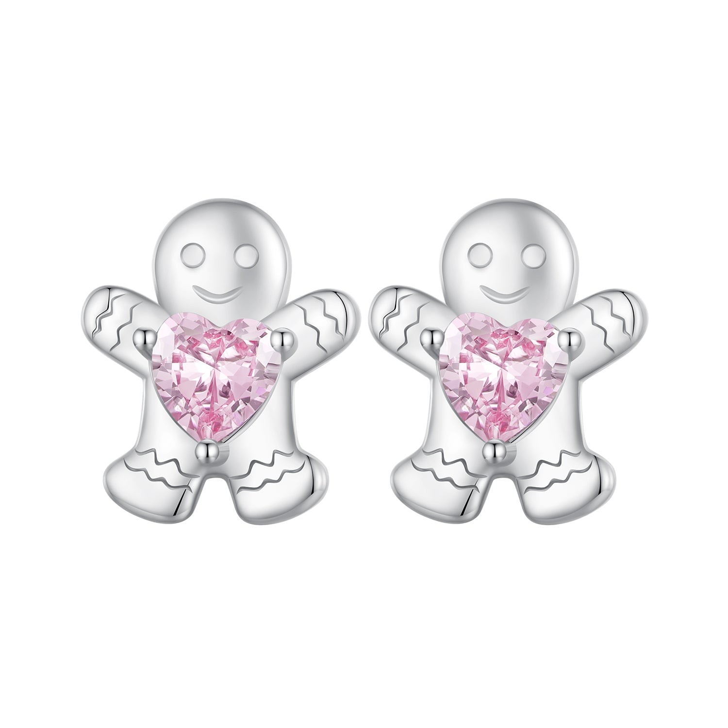 925 Sterling Silver Earrings with Pavé Setting CZ - 10x9mm for Women
