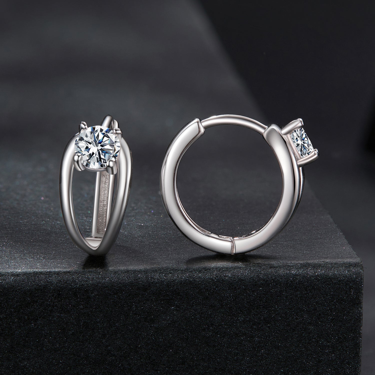 925 Sterling Silver 0.40 Carat Moissanite Earrings for Women