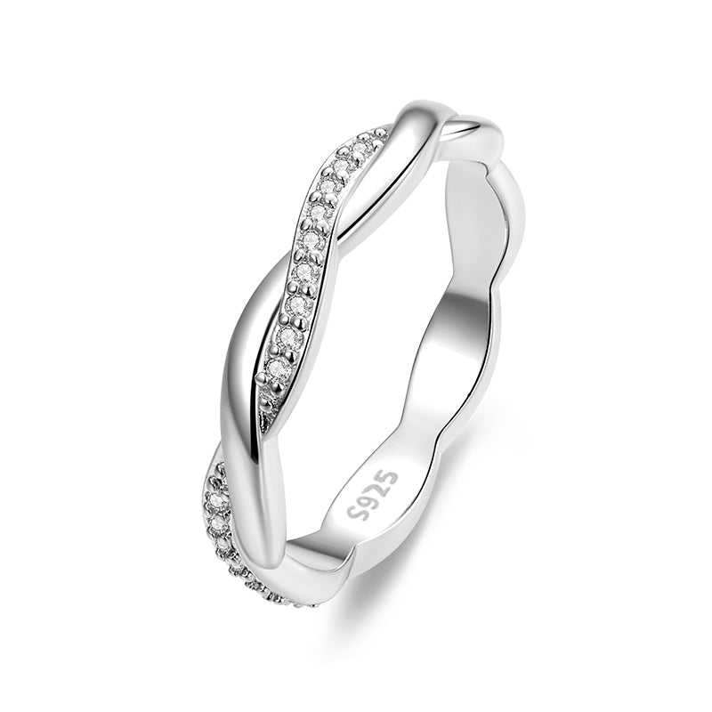 925 Sterling Silver Pavé Setting CZ Ring