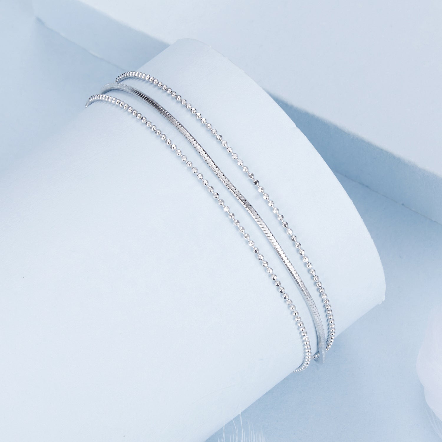 925 Sterling Silver & White Gold Plated Bracelet