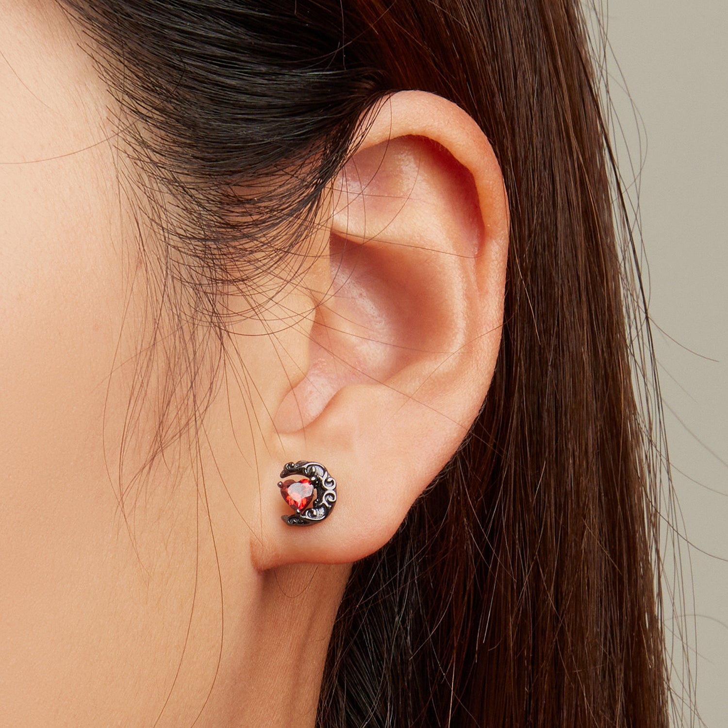 925 Sterling Silver Earrings with Pavé Setting CZ in Black Gold Plating