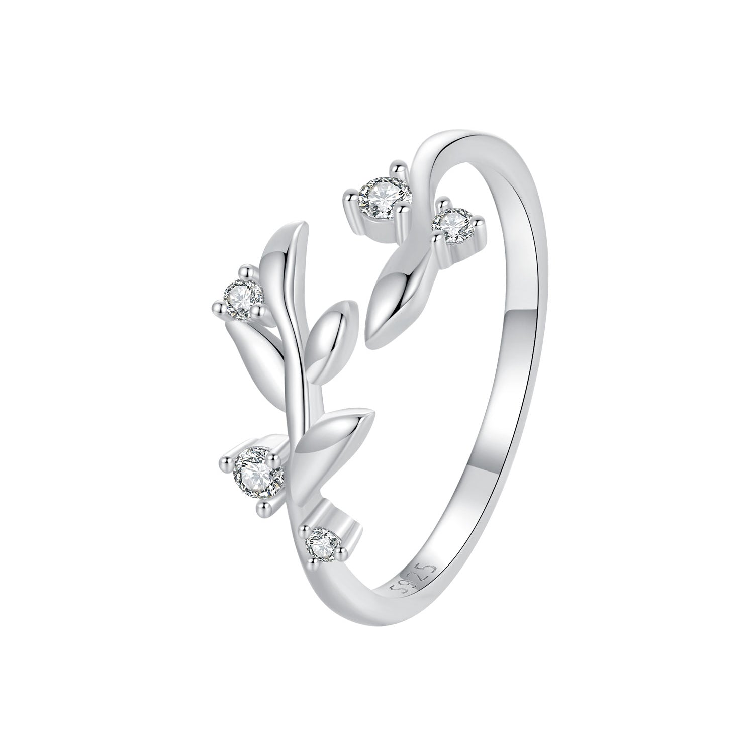 925 Sterling Silver Pave Setting CZ 1.5mm Ring