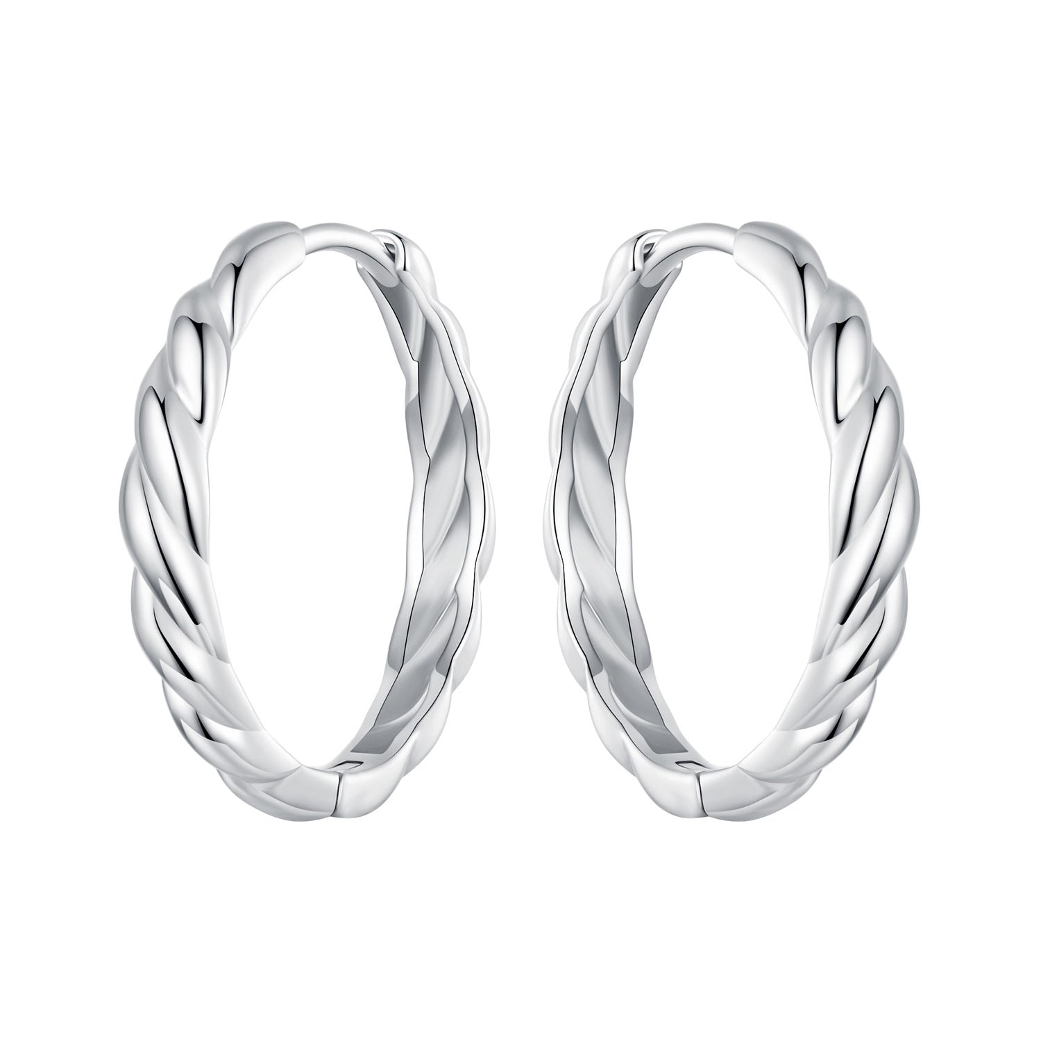 925 Sterling Silver Plated White Gold Earrings for Women - Size 11*3mm