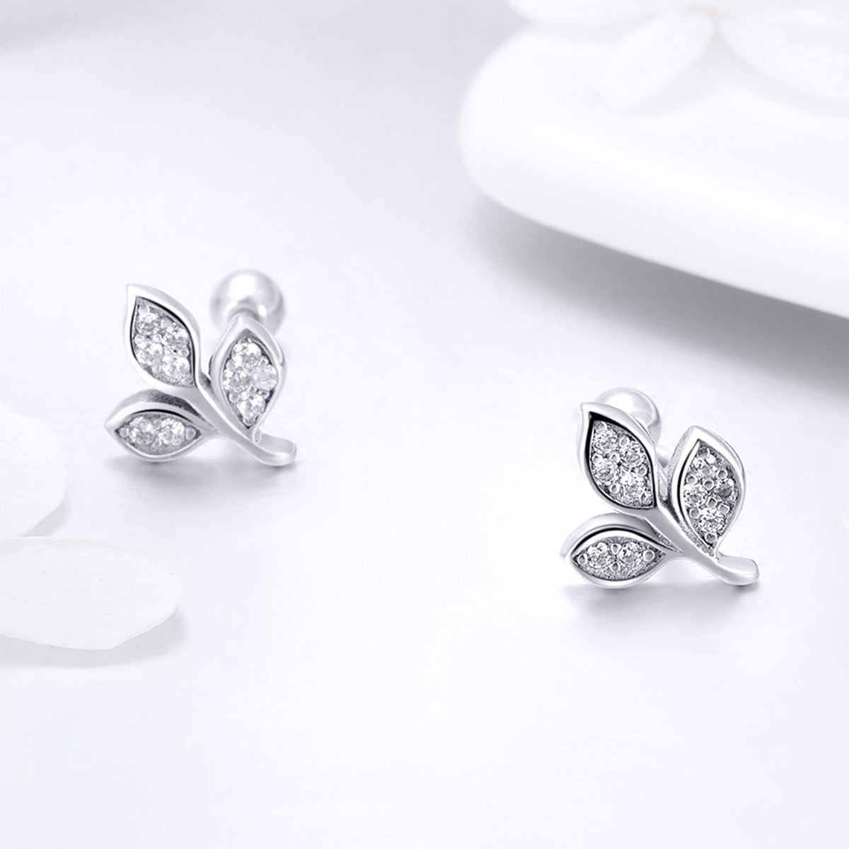 925 Sterling Silver Oxidized Pavé Setting CZ Earrings