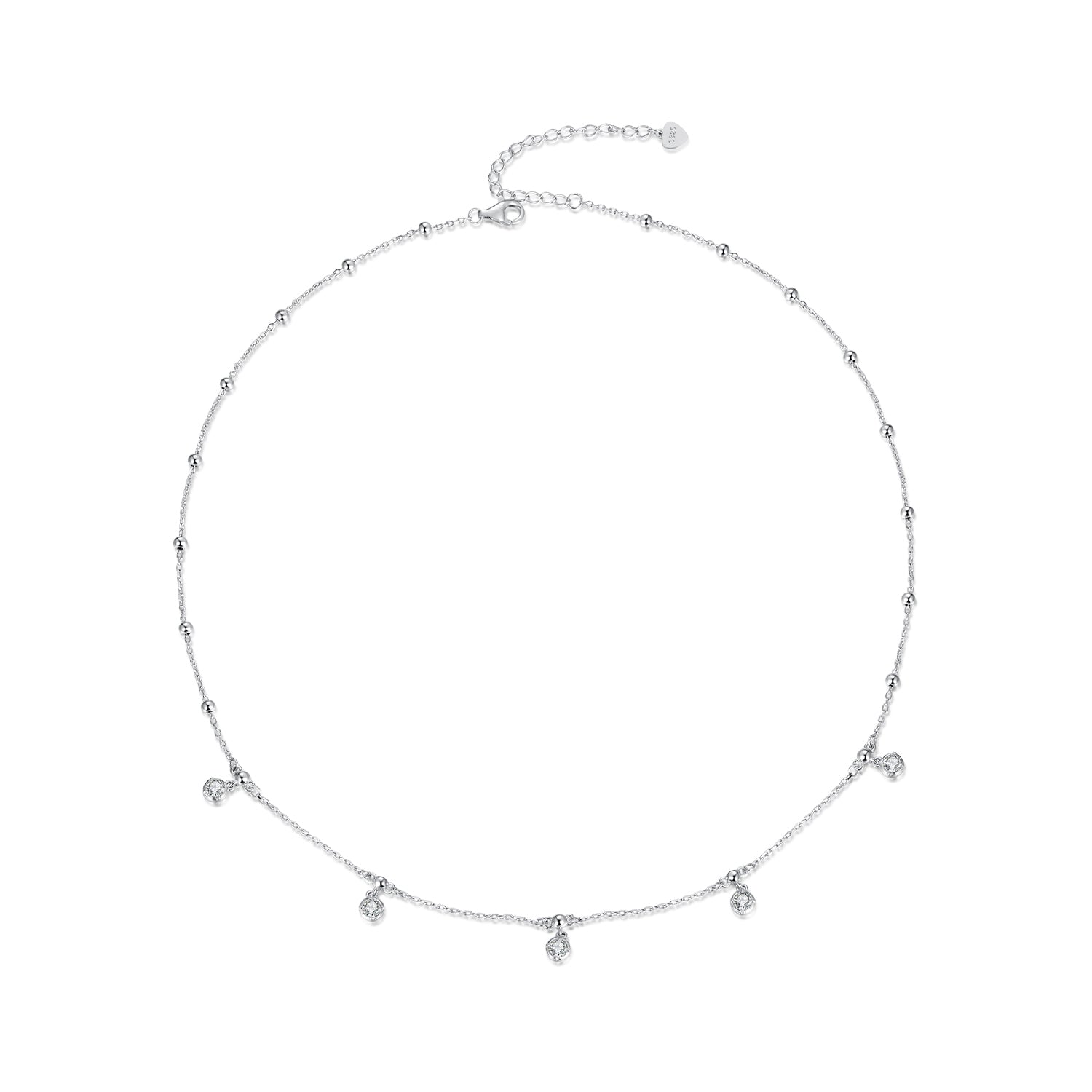 925 Sterling Silver 3mm Moissanite Necklace for Women