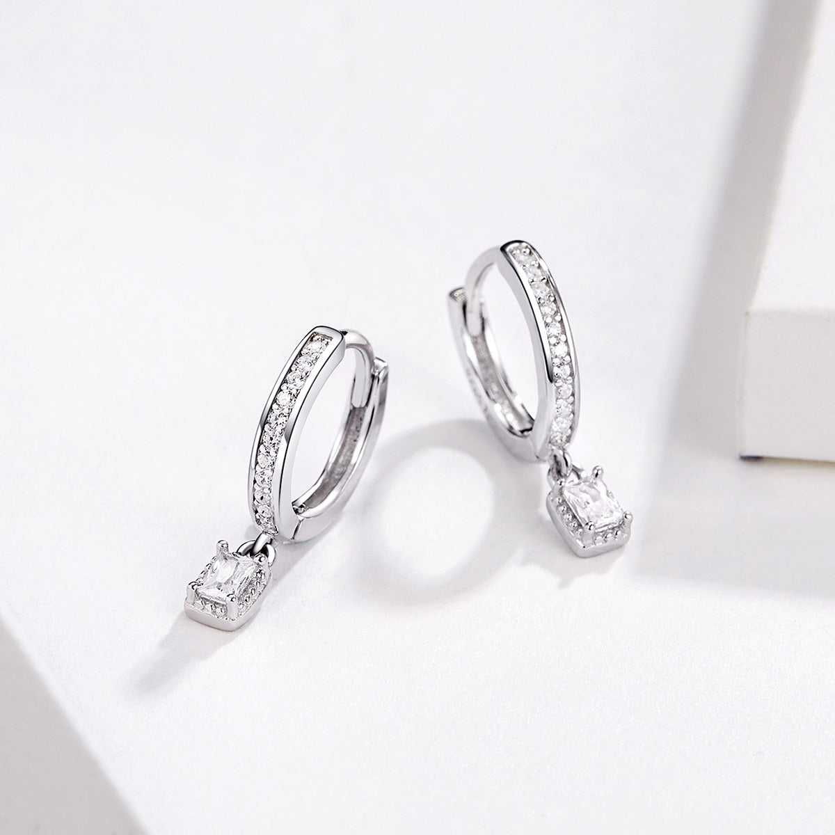 925 Sterling Silver 1.7cm Pavé Setting CZ Earrings