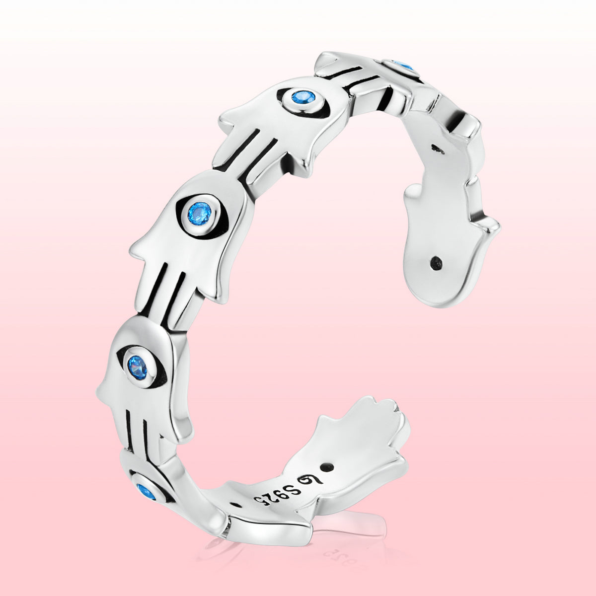S925 Sterling Silver Pavé Setting CZ Oxidized Silver Ring