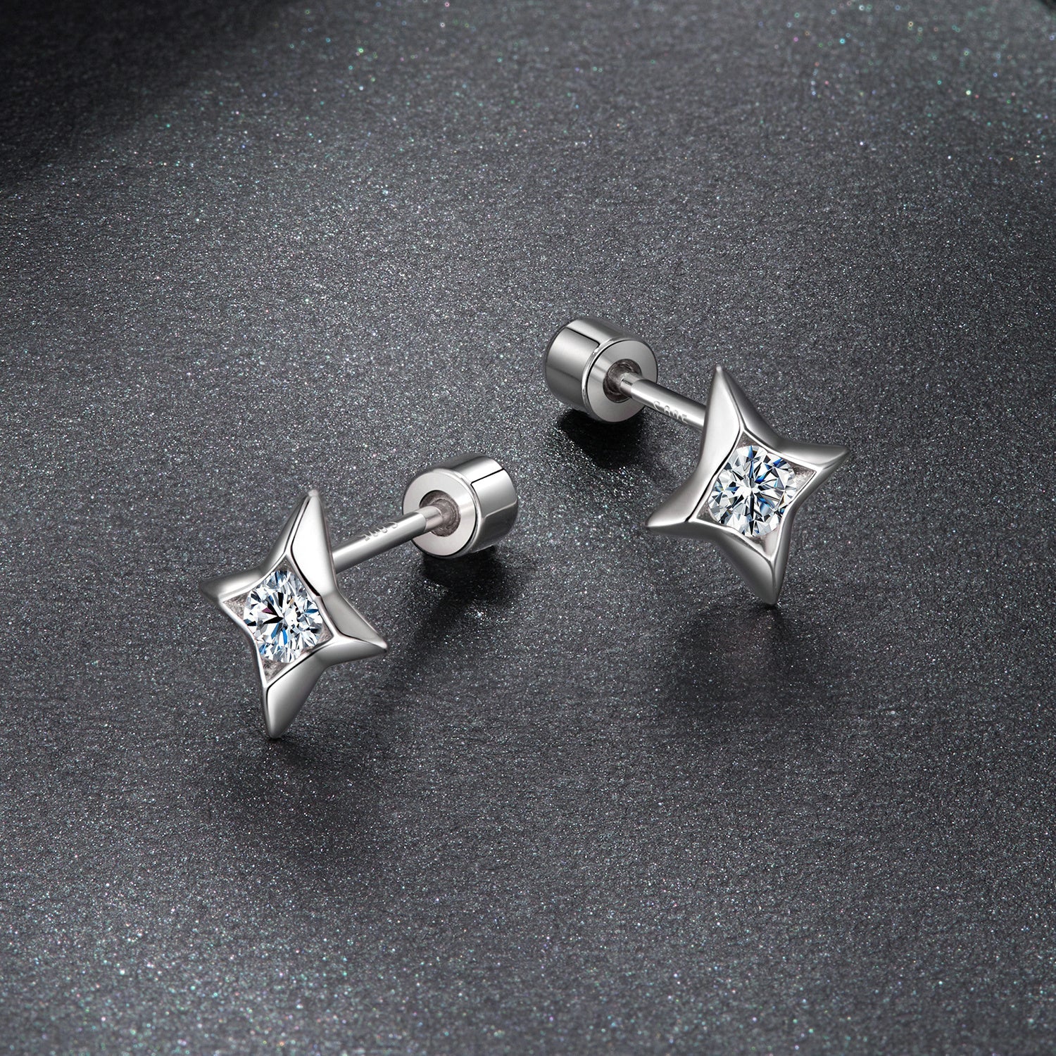 925 Sterling Silver Moissanite Earrings 0.8cm for Women