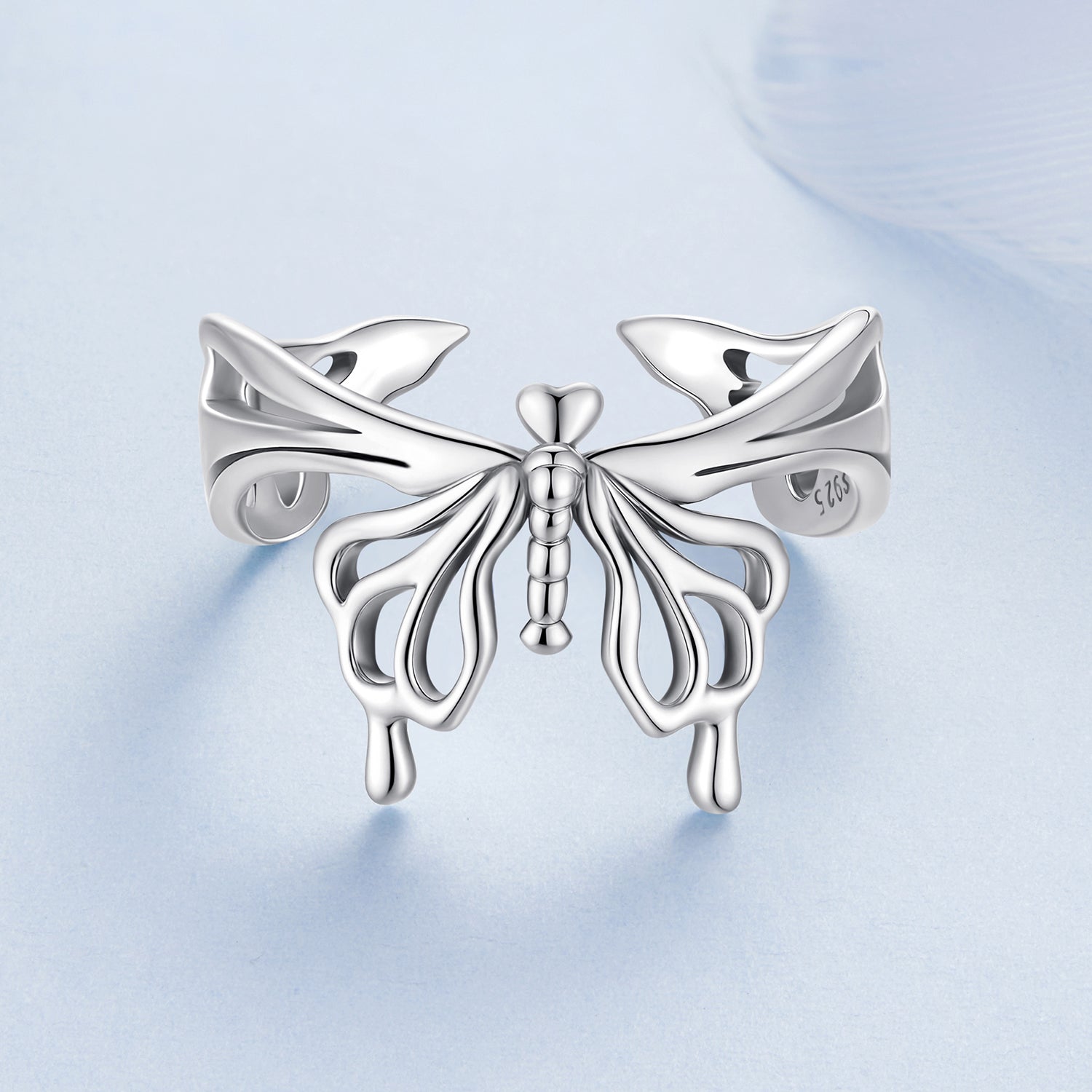 925 Sterling Silver Oxidized Silver 0.2-1.3 cm Adjustable Ring
