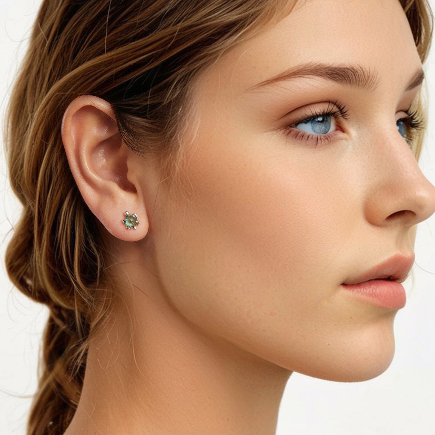 925 Sterling Silver Earrings with Transparent Glass and Oxidized Finish for Women