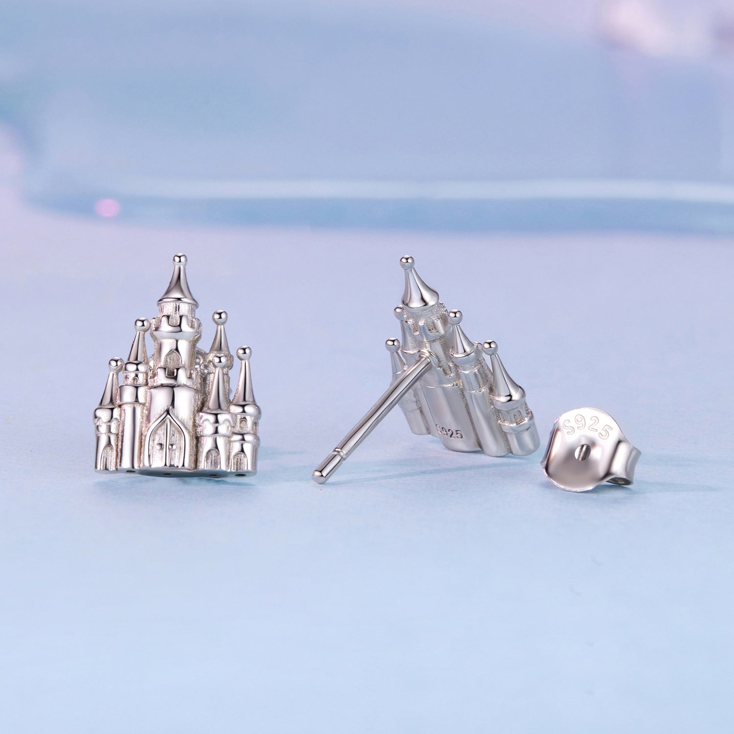 925 Sterling Silver Plated White Gold Earrings for Women, Size 1.3*1.0cm