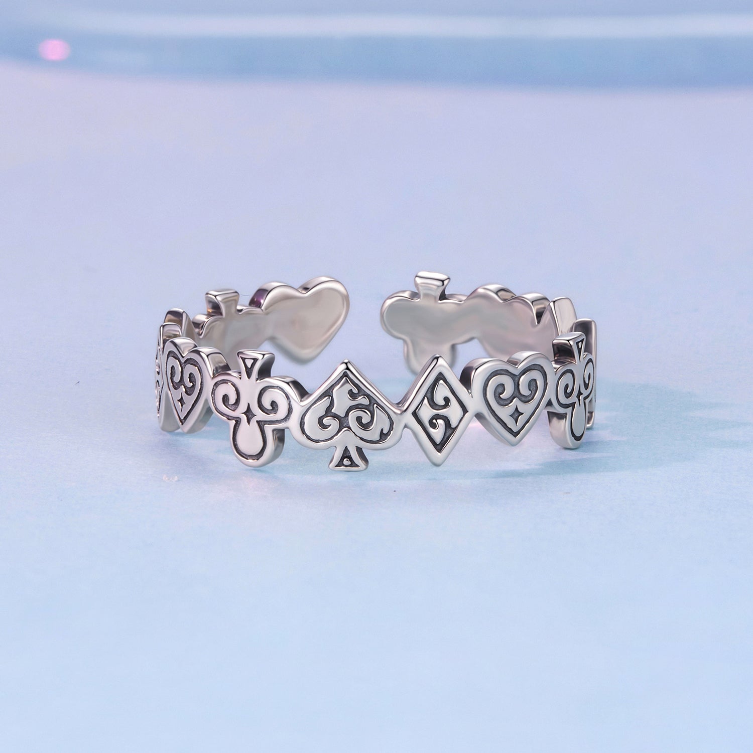 925 Sterling Silver Oxidized Silver 0.5cm Ring
