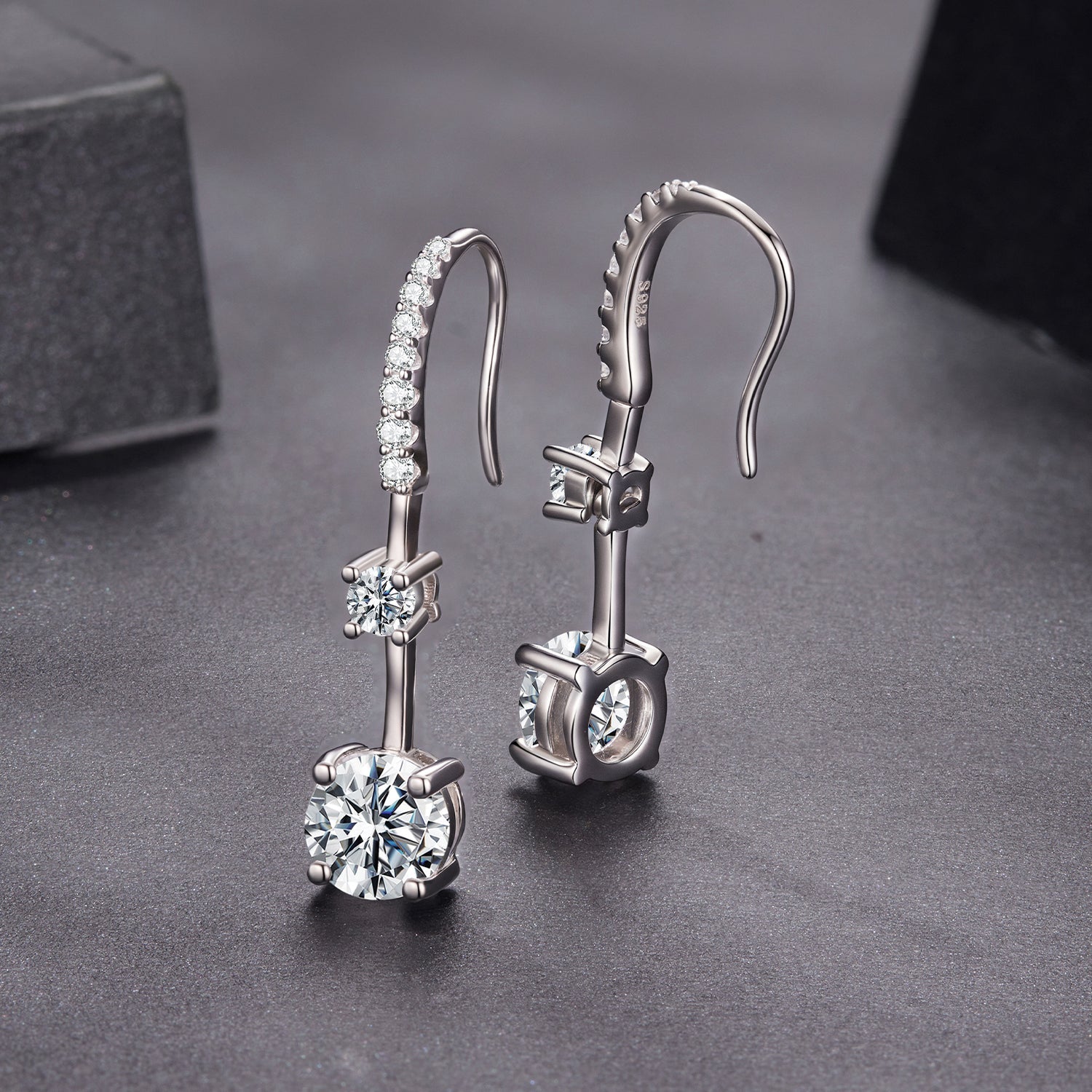 925 Sterling Silver Moissanite 1.00 Carat Earrings for Women