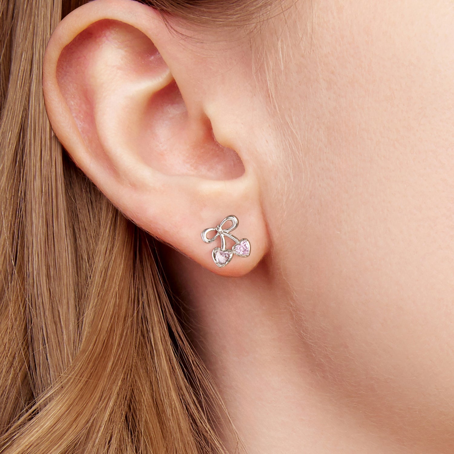 925 Sterling Silver Earrings with Pavé Setting CZ and Transparent Glass for Women