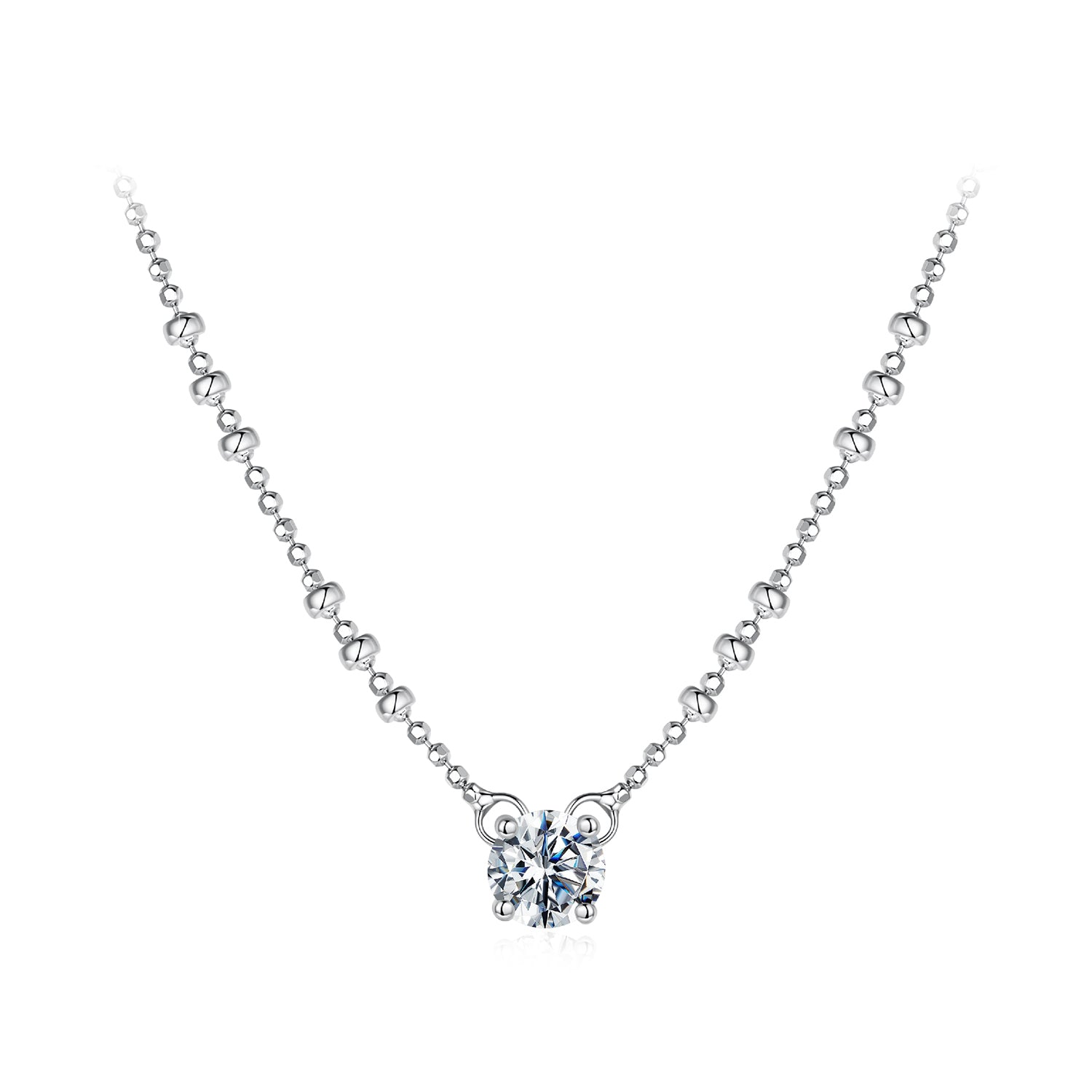 925 Sterling Silver 0.5 Carat Moissanite Necklace for Women