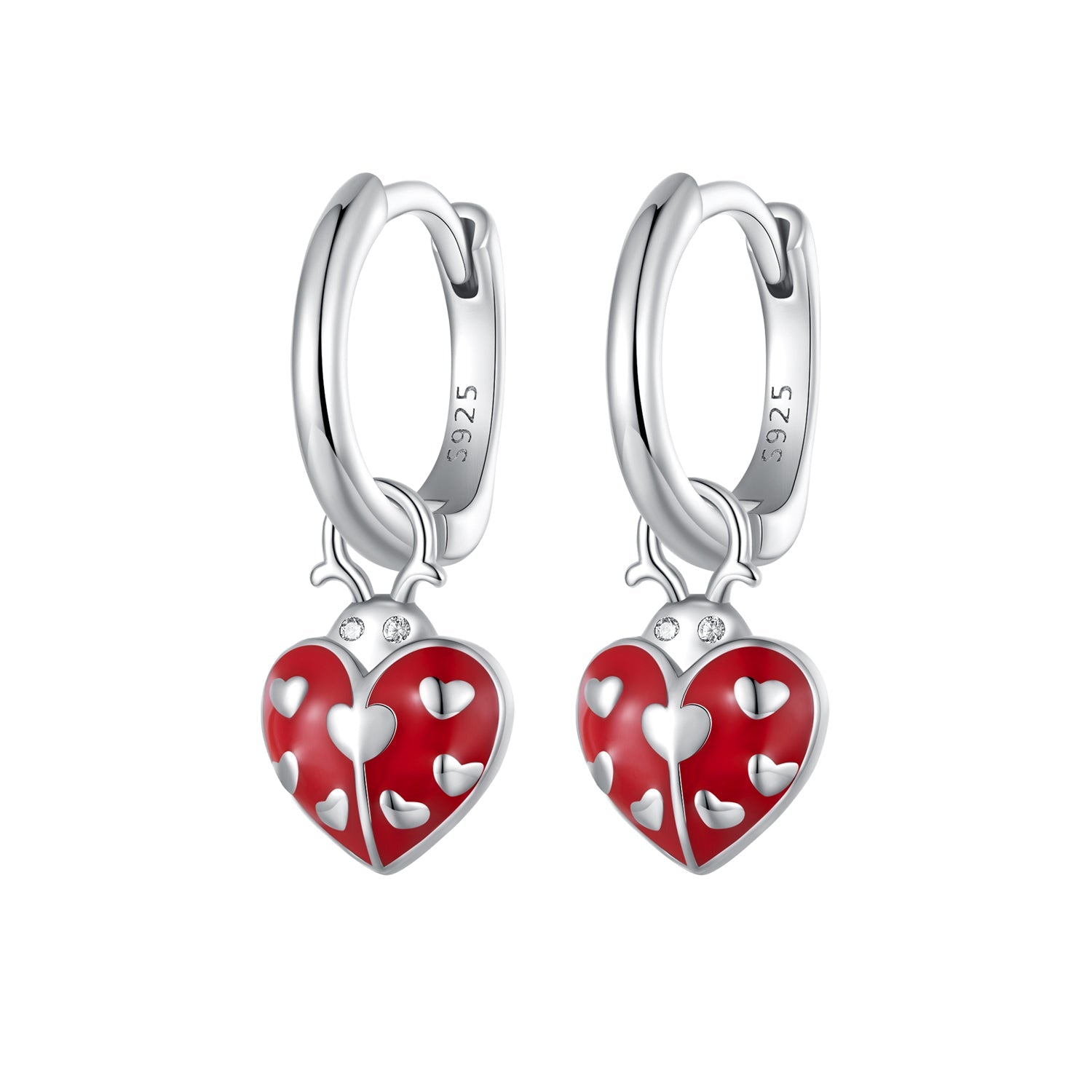 S925 Sterling Silver Enamel Process Pavé Set CZ Earrings