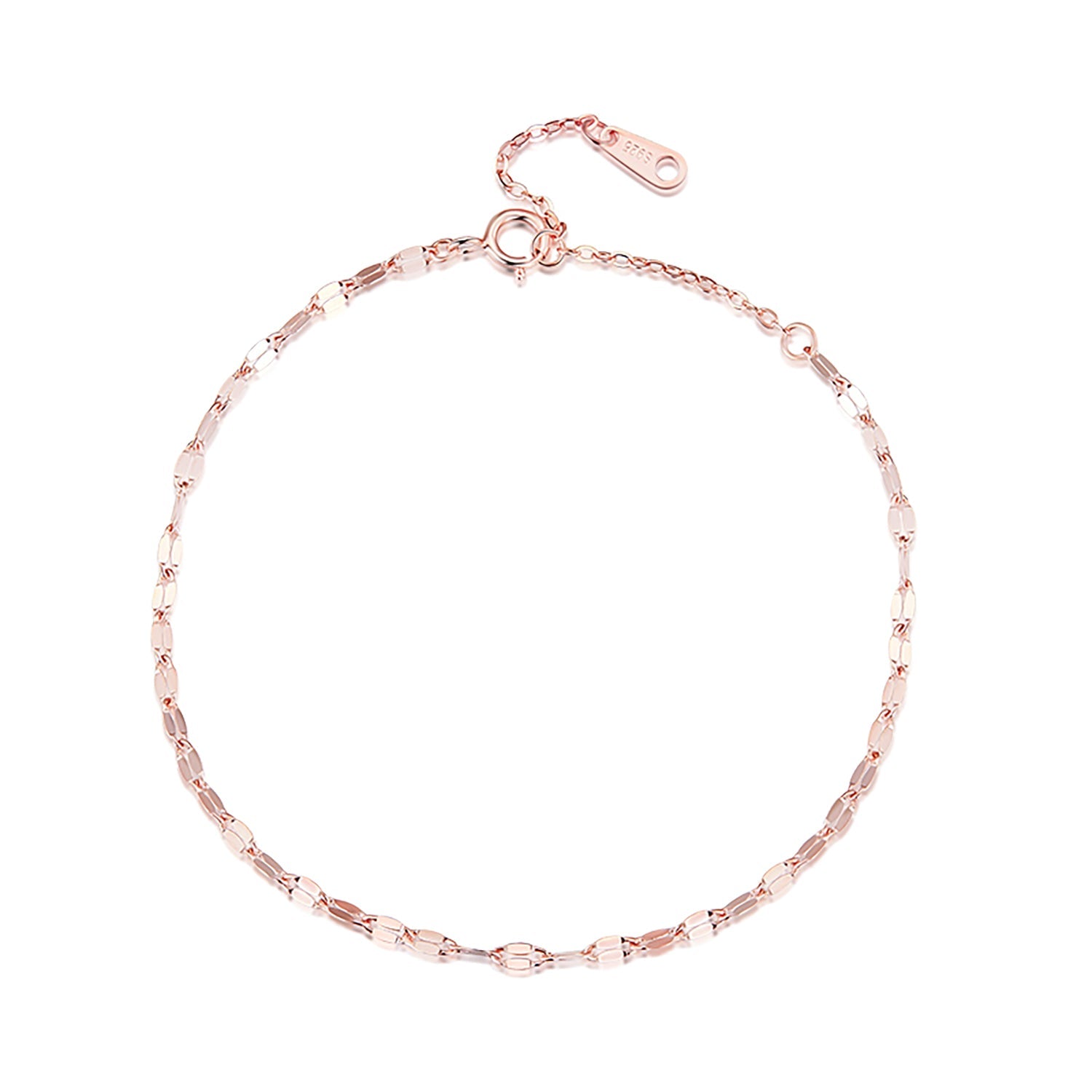 925 Sterling Silver Adjustable Rose Gold Bracelet for Women