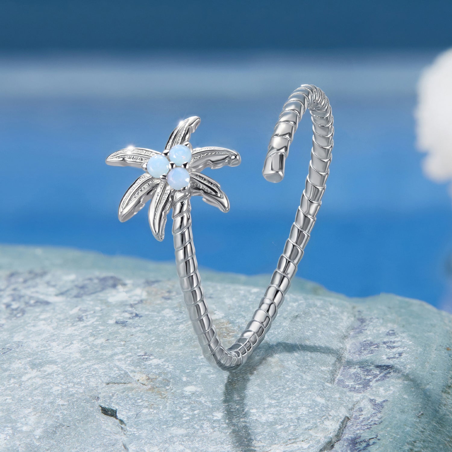 925 Sterling Silver Nano Opal Ring for Women