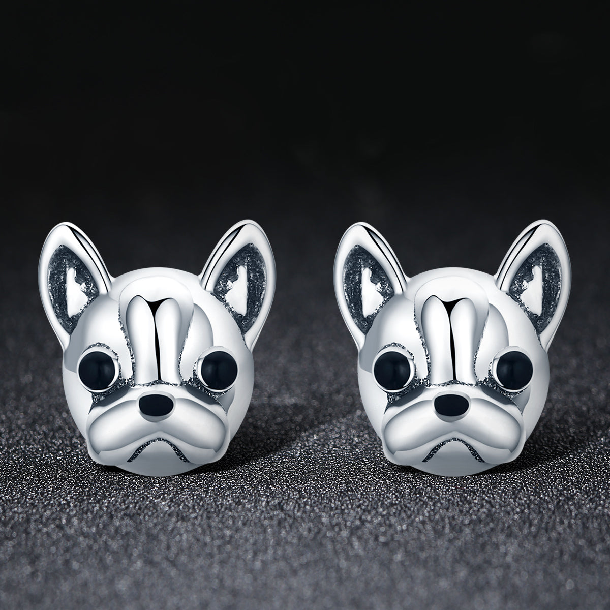 925 Sterling Silver Oxidized Enamel Earrings for Women 1*1cm