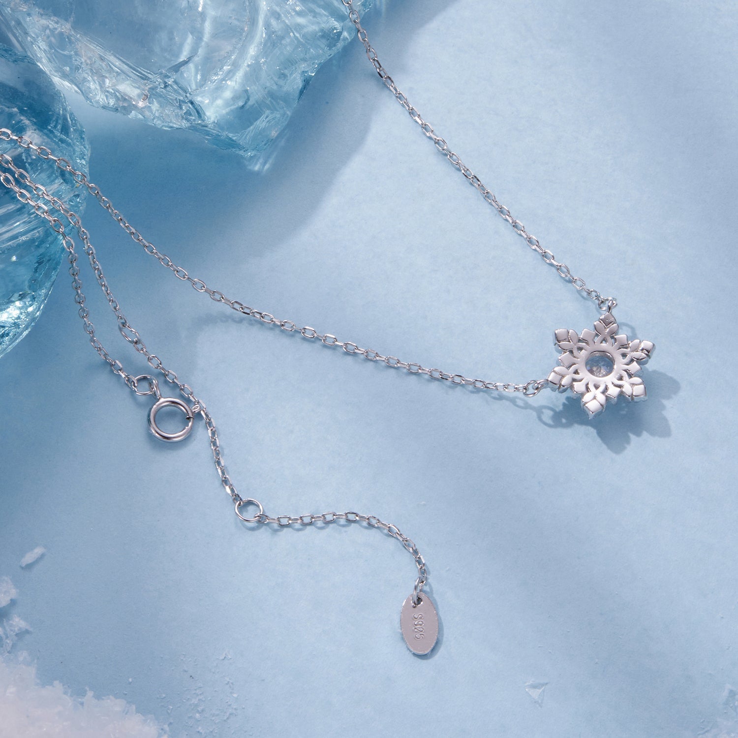 925 Sterling Silver White Gold Plated CZ Necklace 45cm for Women