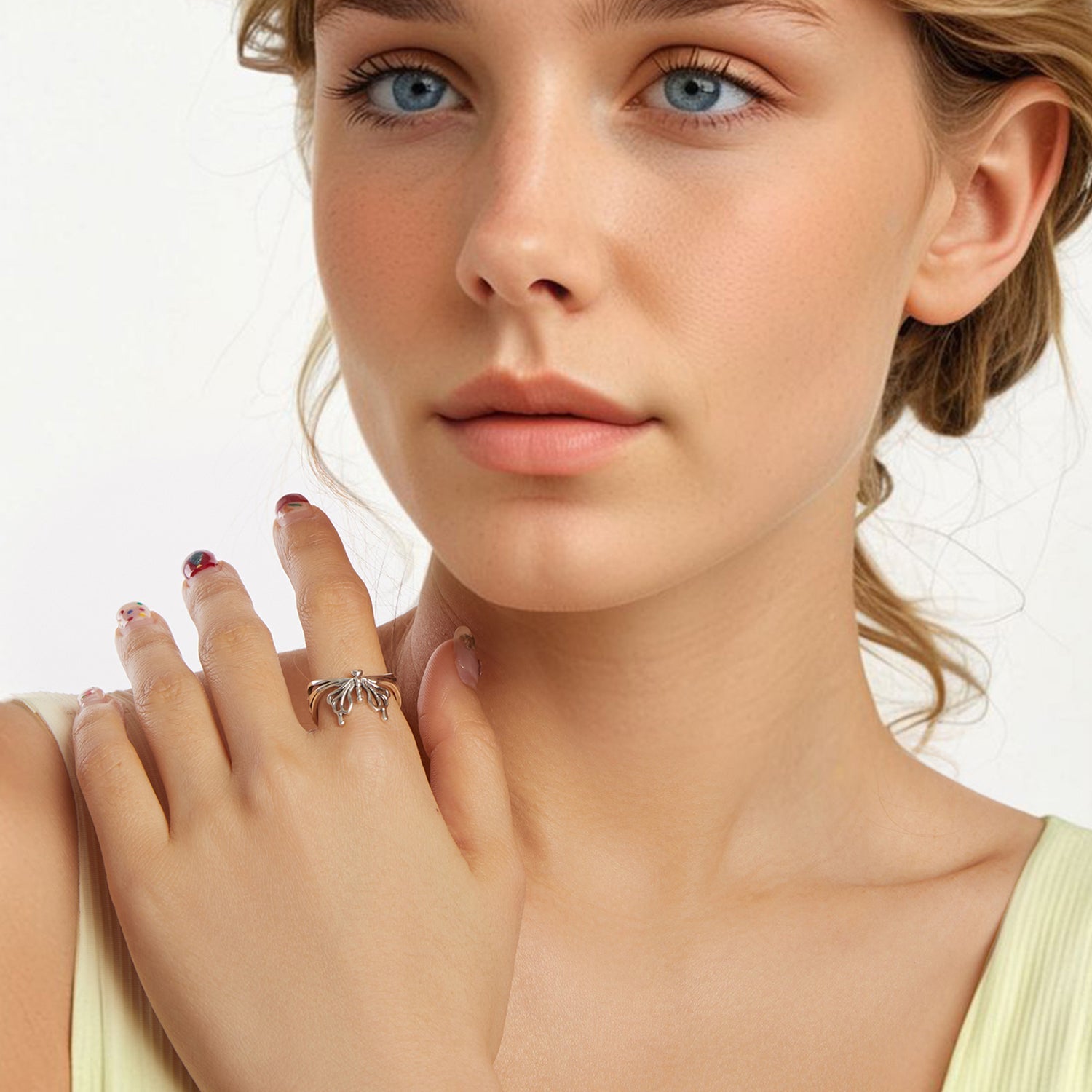 925 Sterling Silver Oxidized Silver 0.2-1.3 cm Adjustable Ring