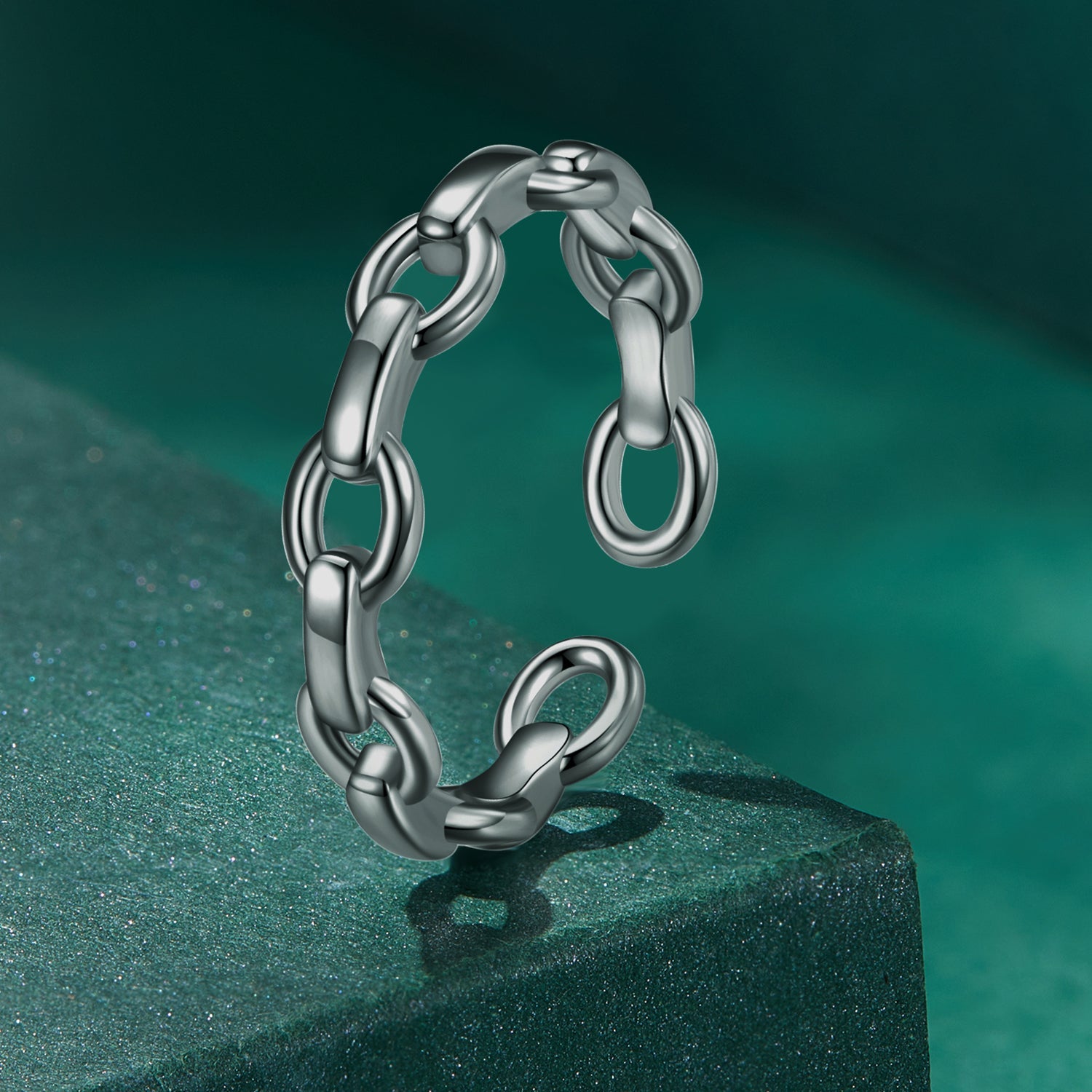 925 Sterling Silver Platinum Plated 0.4cm Wide Ring