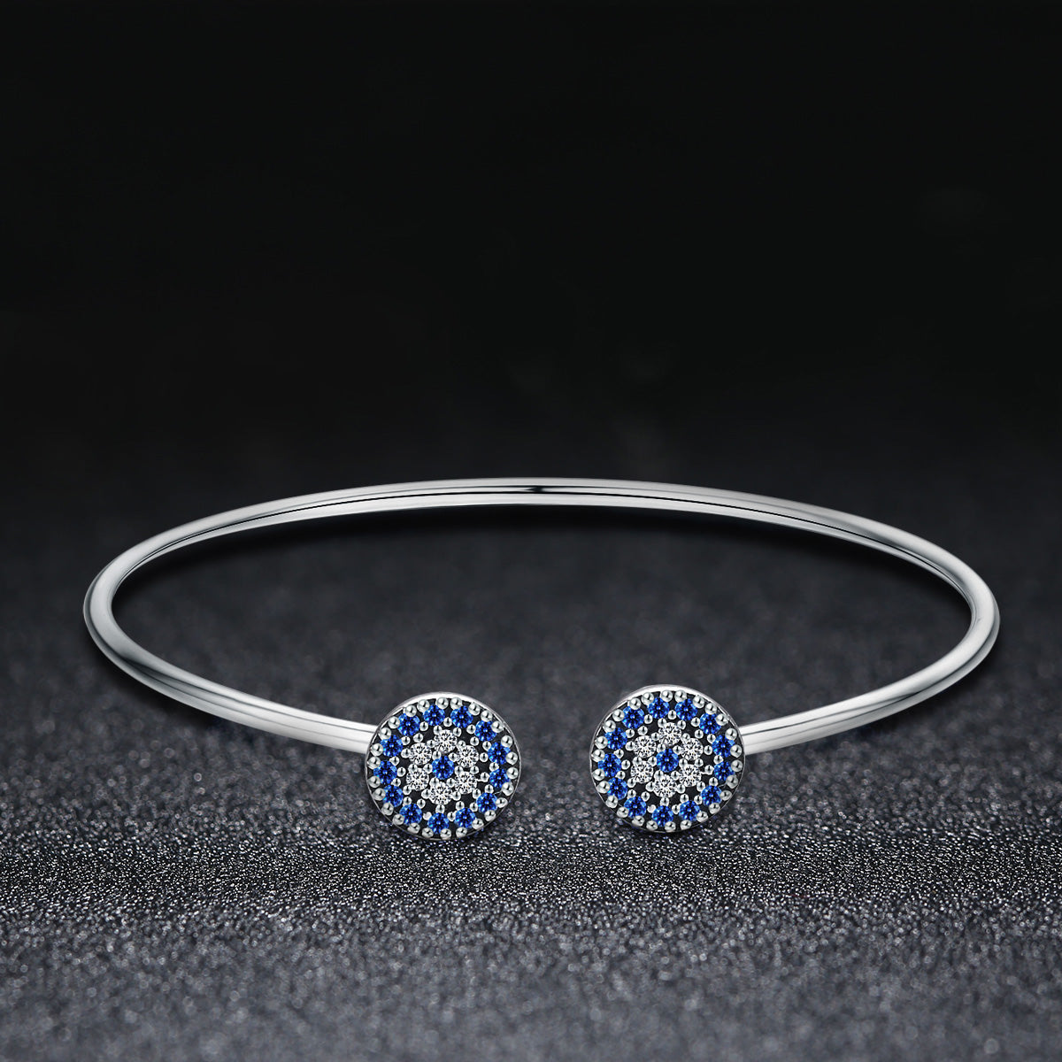925 Sterling Silver Bracelet with Outer Diameter 6cm and Wall Thickness 0.2cm for Women