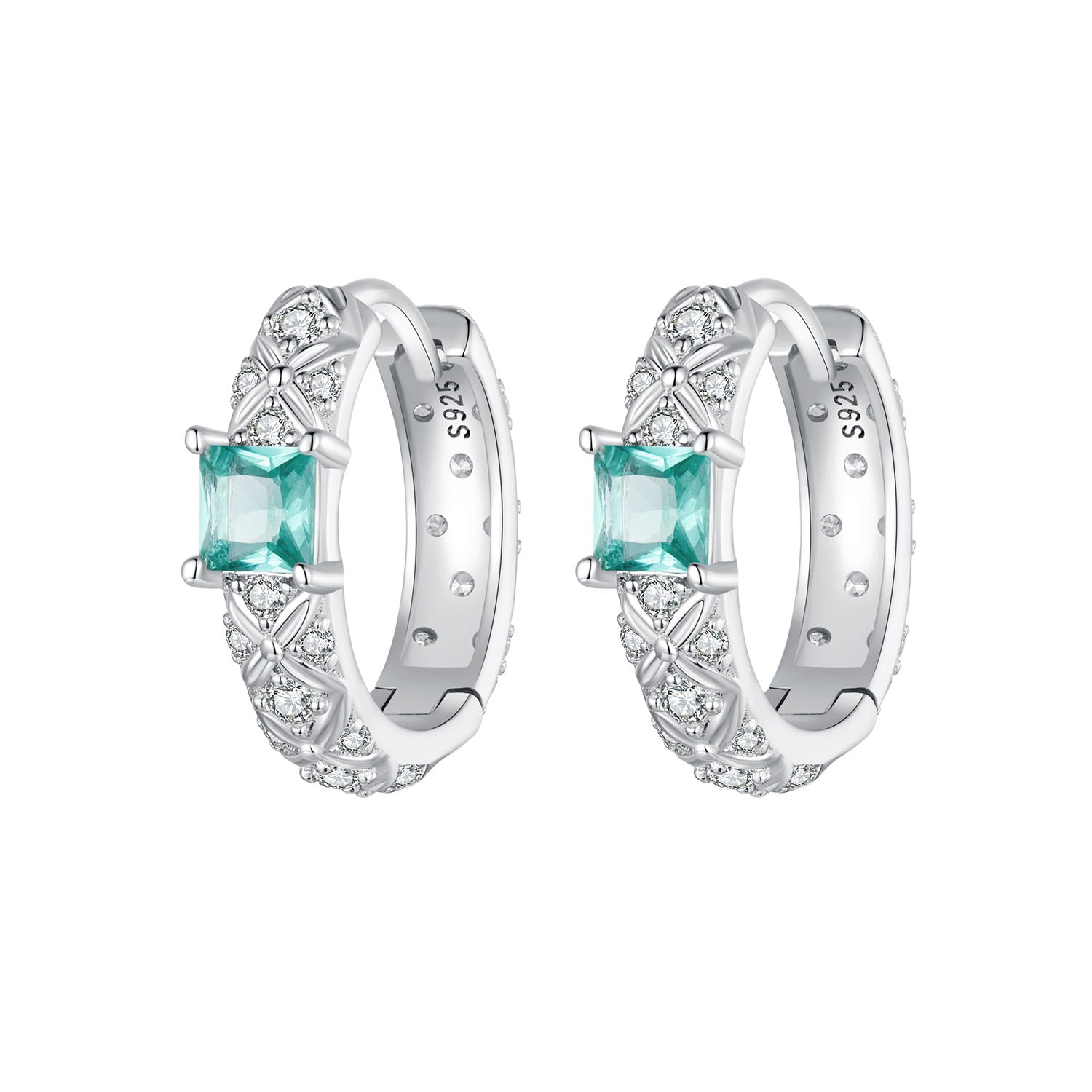 925 Sterling Silver Pavé Setting CZ Earrings for Women